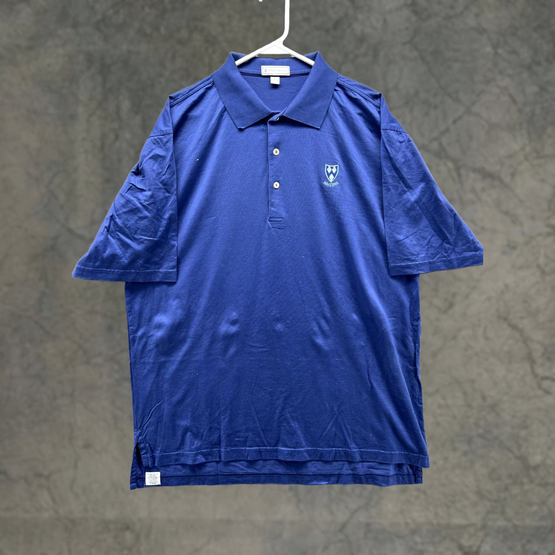 Peter Millar Peter Millar Polo Shirt Mens L Blue Solid Minisink Logo Short Sleeve Casual Size US L / EU 52-54 / 3 - 1 Thumbnail