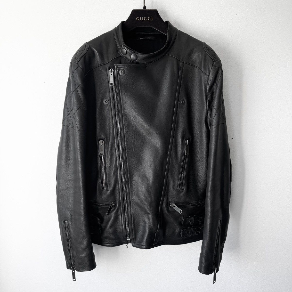 Gucci Gucci FW2006 Black Lamb Leather Biker Moto Jacket Size US M / EU 48-50 / 2 - 1 Thumbnail