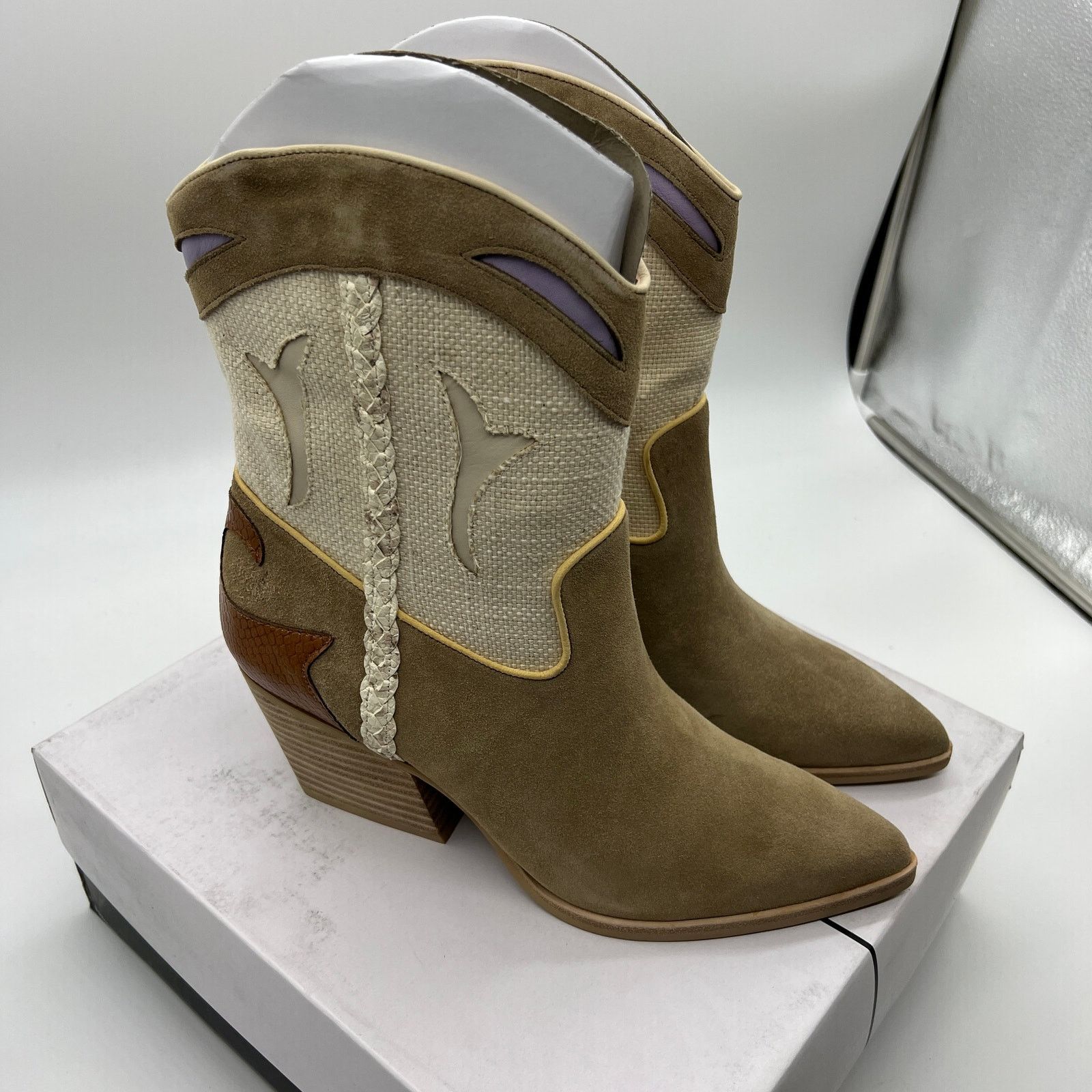 Other Dolce Vita Leather Cowboy Boots Size 10 Brown Taupe Size US 10 / IT 40 - 2 Thumbnail