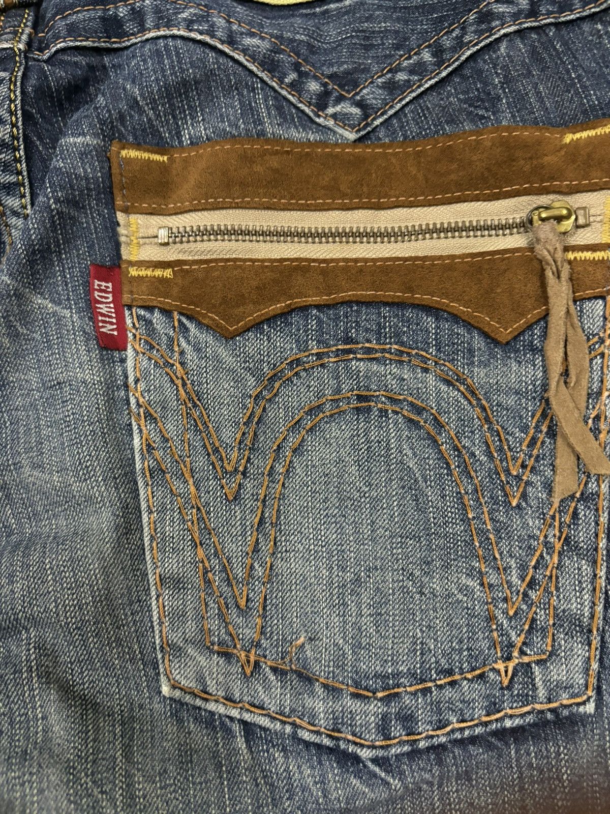 Edwin Exclusive Vintage Edwin XV Dirt Blue Wash Baggy Ripped Jeans Size US 33 - 14 Thumbnail