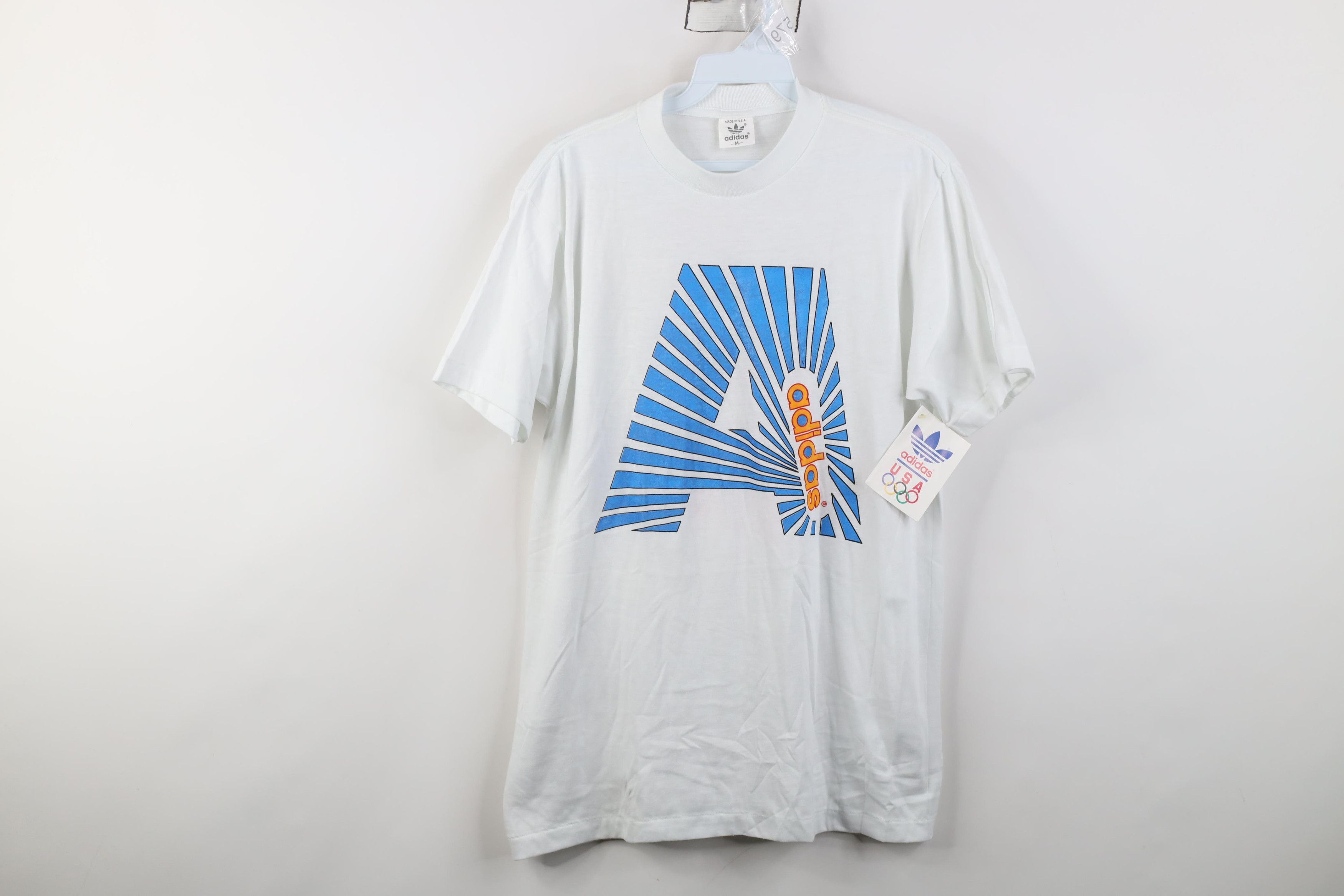 Adidas Deadstock Vintage 80s Adidas 1988 Olympics Sunburst T-Shirt Size US M / EU 48-50 / 2 - 1 Thumbnail