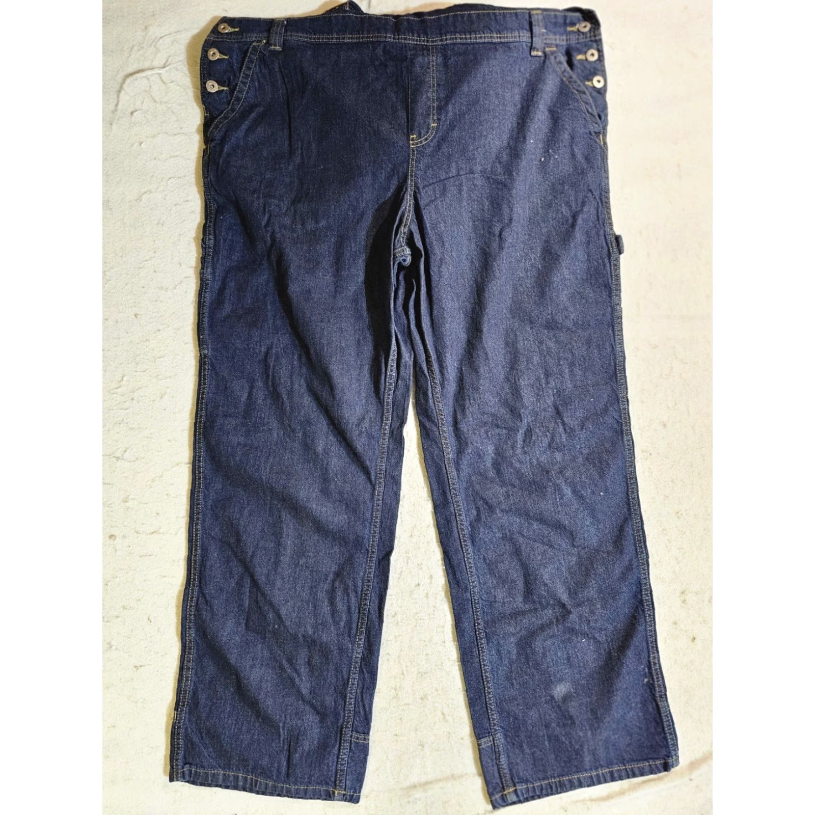 Dickies VINTAGE Dickies Denim Overalls Carpenters Work Jeans Dark Wash Mens XL Blue Denim Size US 36 / EU 52 - 2 Thumbnail