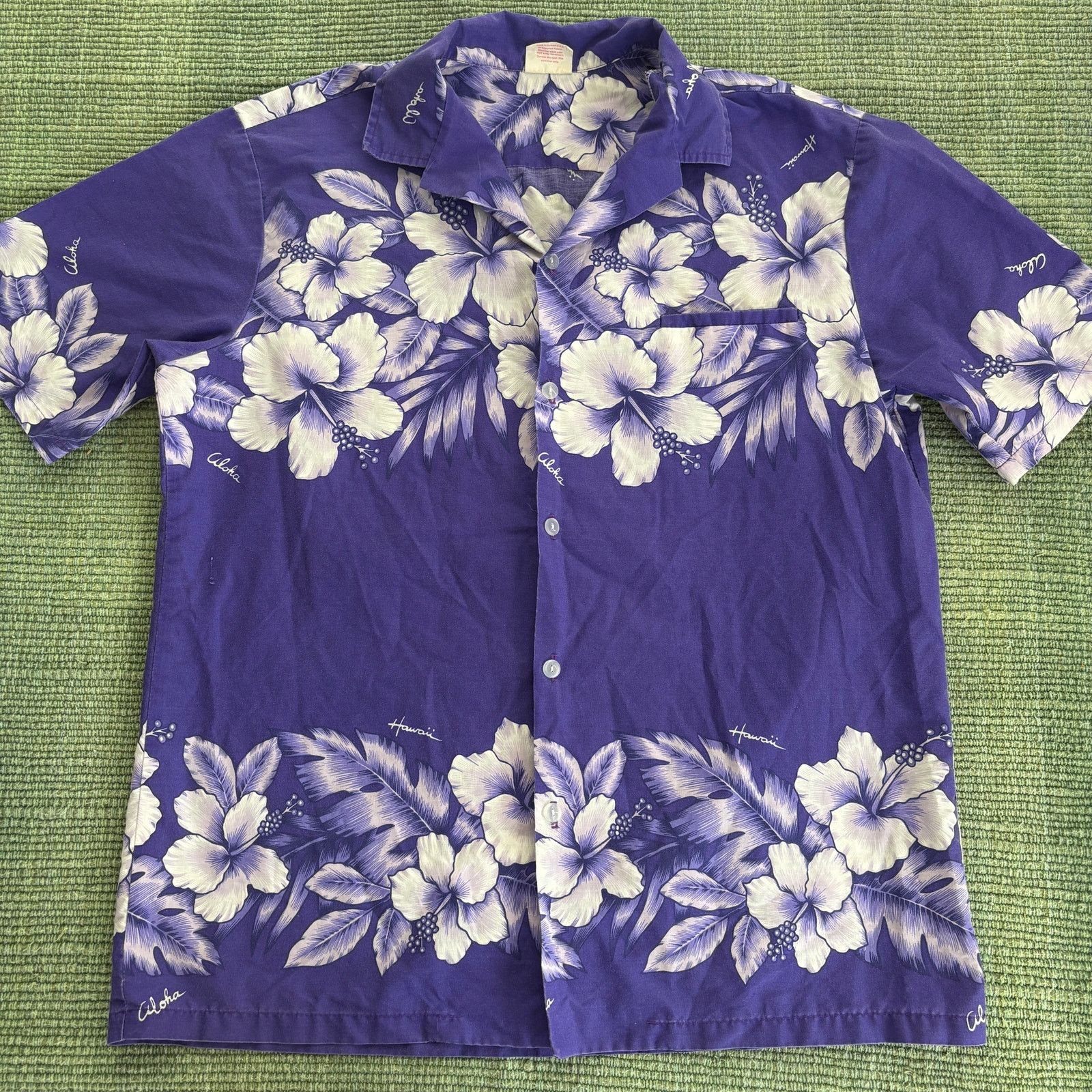 Vintage Vintage blue floral cotton aloha hawaiian shirt size XL Size US XL / EU 56 / 4 - 1 Thumbnail