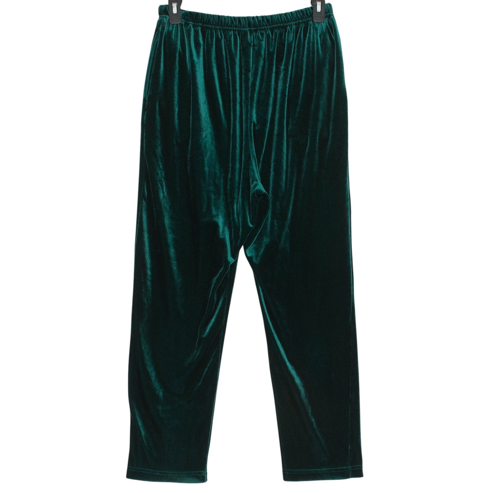 Diane von Furstenberg Vintage DVF Pants Velvet Pull On High Rise 90s Green Large Size 24" / US 00 / IT 34 - 4 Thumbnail