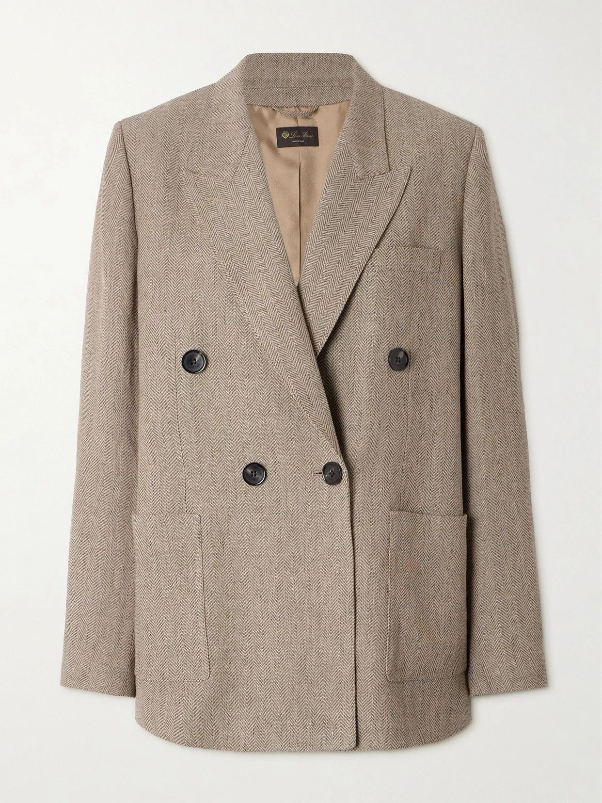 Loro Piana o1srvl11e0526 FAP3872 Genny Double-breasted Blazer in Beige Size XS / US 0-2 / IT 36-38 - 1 Thumbnail