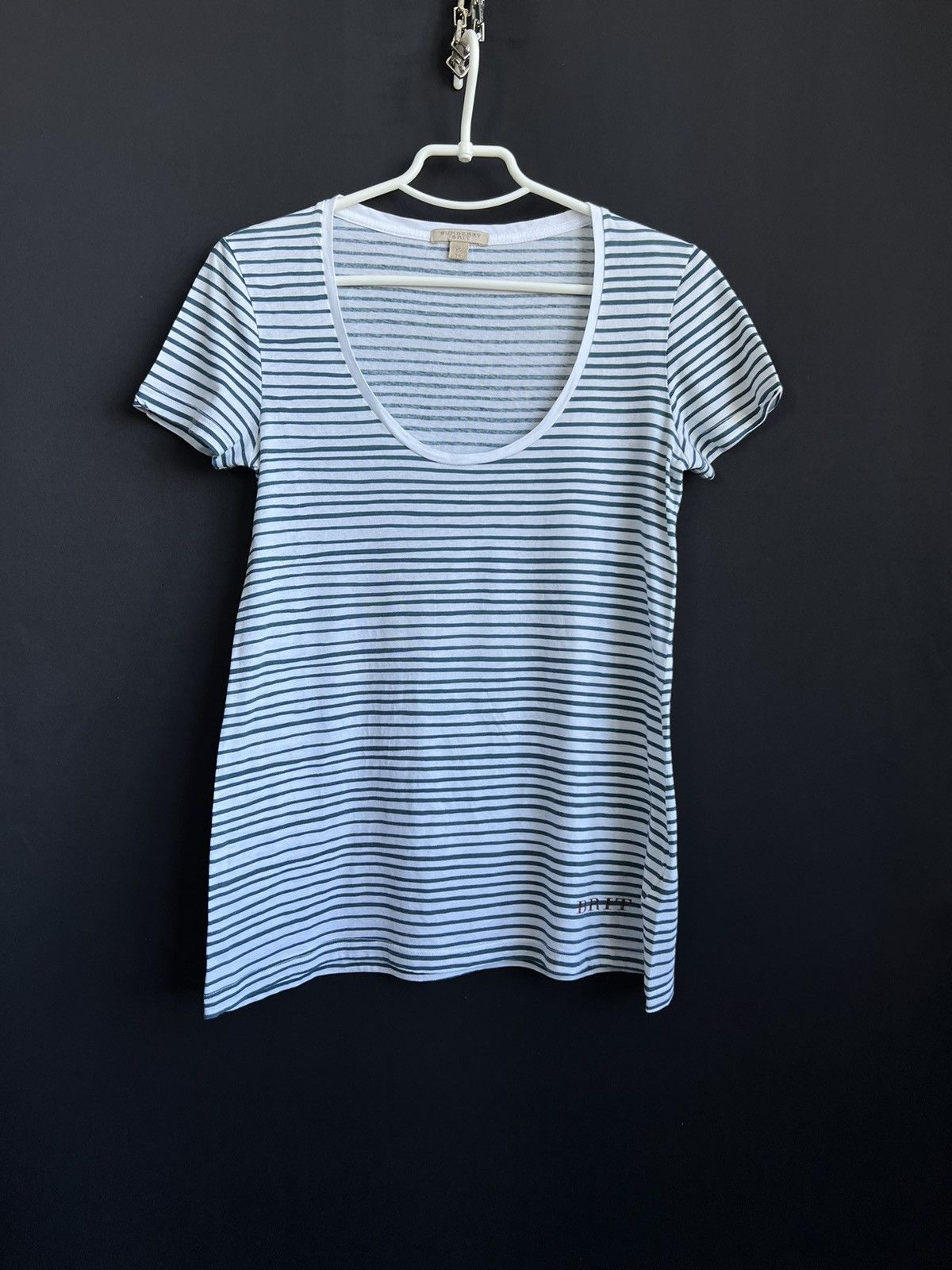 Burberry Burberry Brit Women’s T-Shirt White/Bleu Cotton Size XS Size XS / US 0-2 / IT 36-38 - 1 Thumbnail