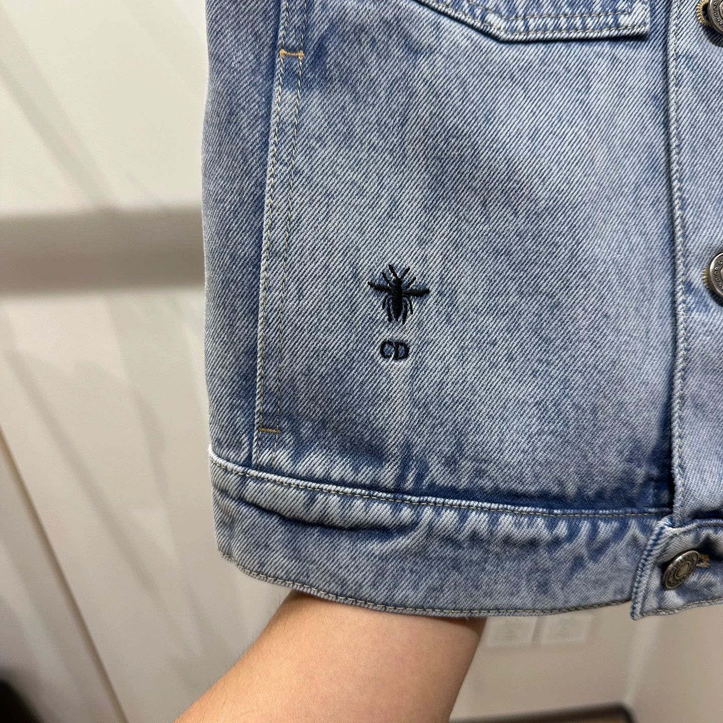 Christian Dior Monsieur Dior mar591 Bee CD Denim Vest 34 Cotton Size XS / US 0-2 / IT 36-38 - 5 Thumbnail