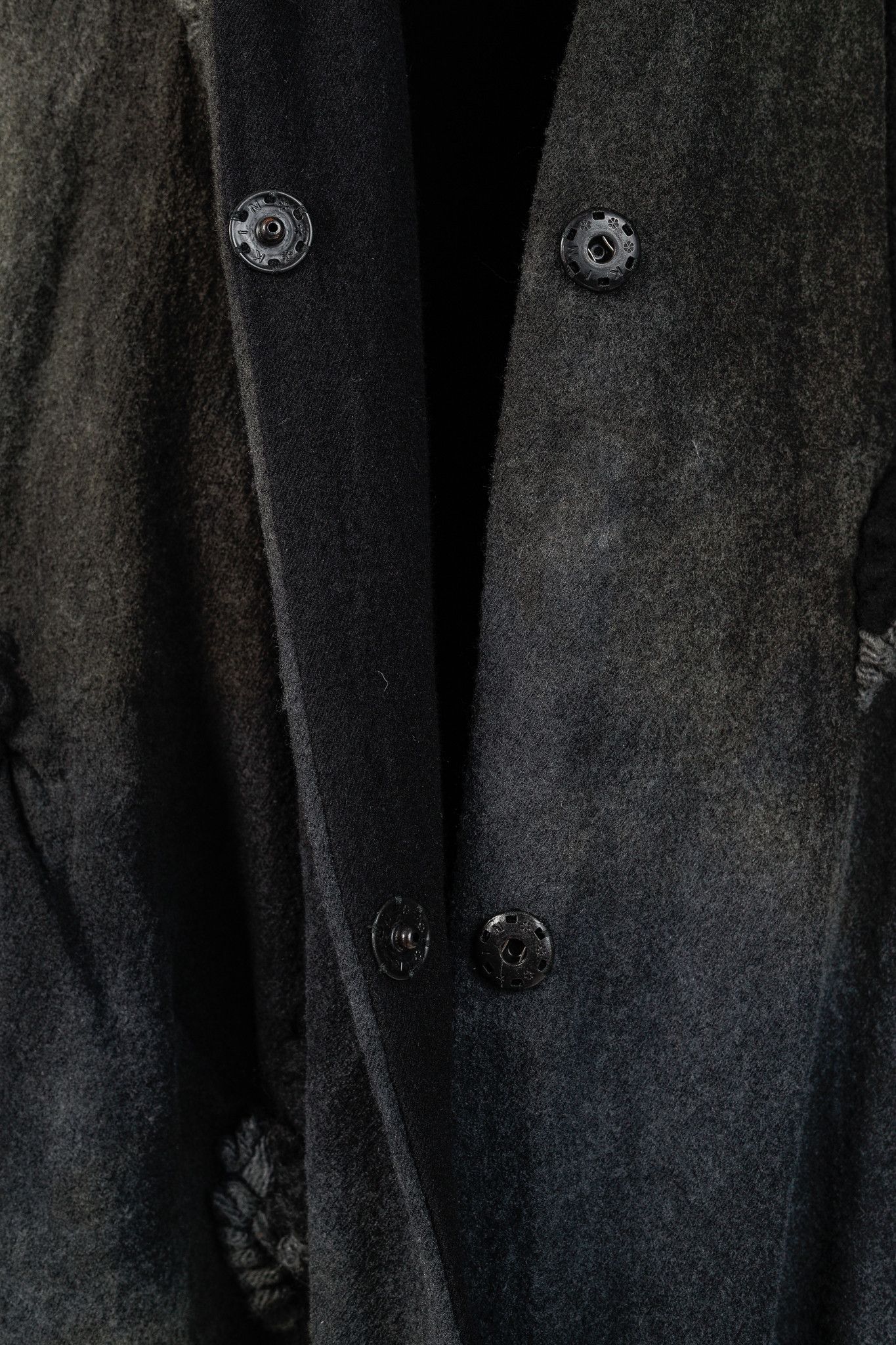 Avant Toi Avant Toi Charcoal & Green Embroidered Virgin-Wool Coat Size L / US 10 / IT 46 - 9 Thumbnail
