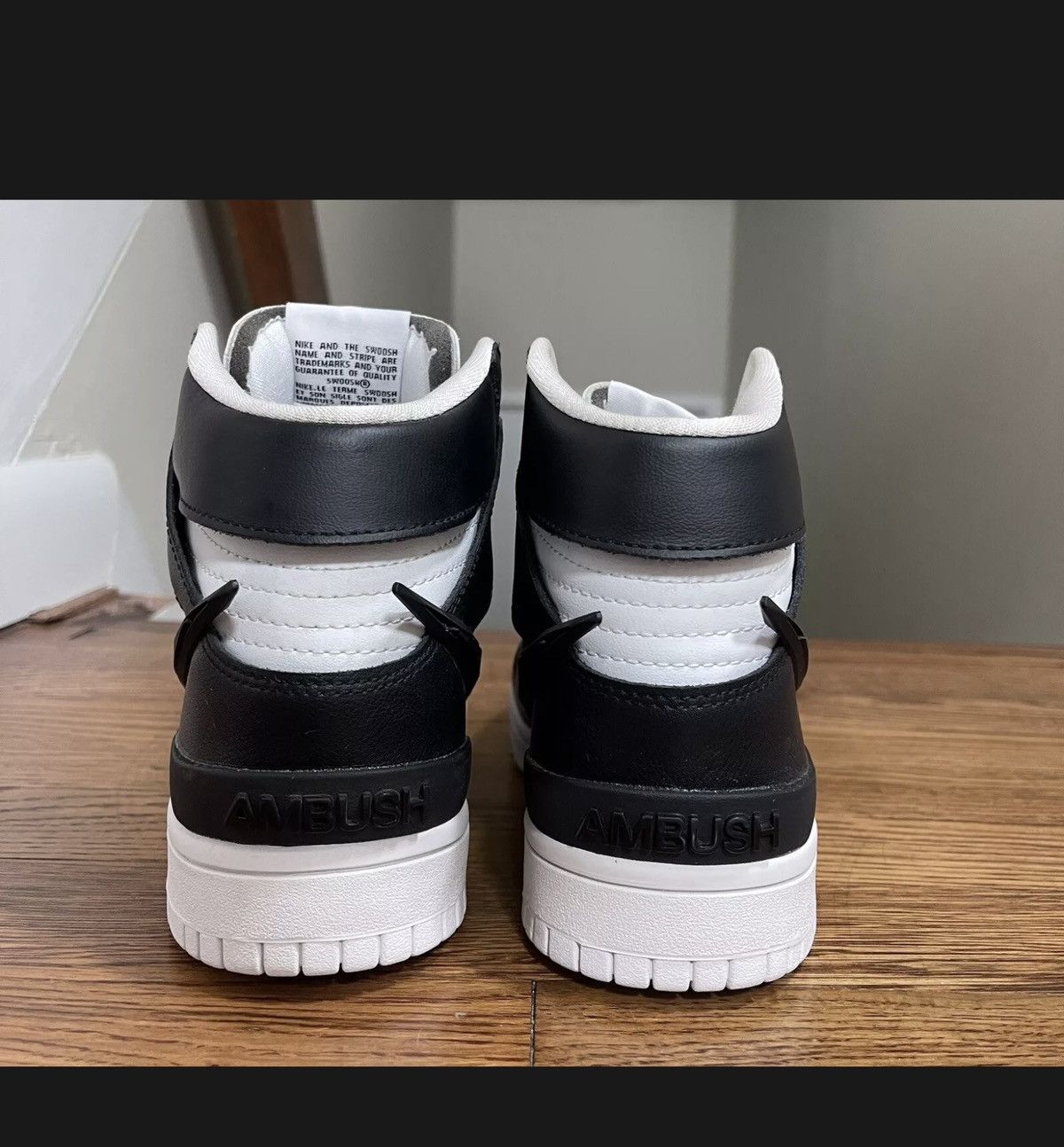 Nike Dunk High AMBUSH Black White 2019 Womens 5.5 New Panda
