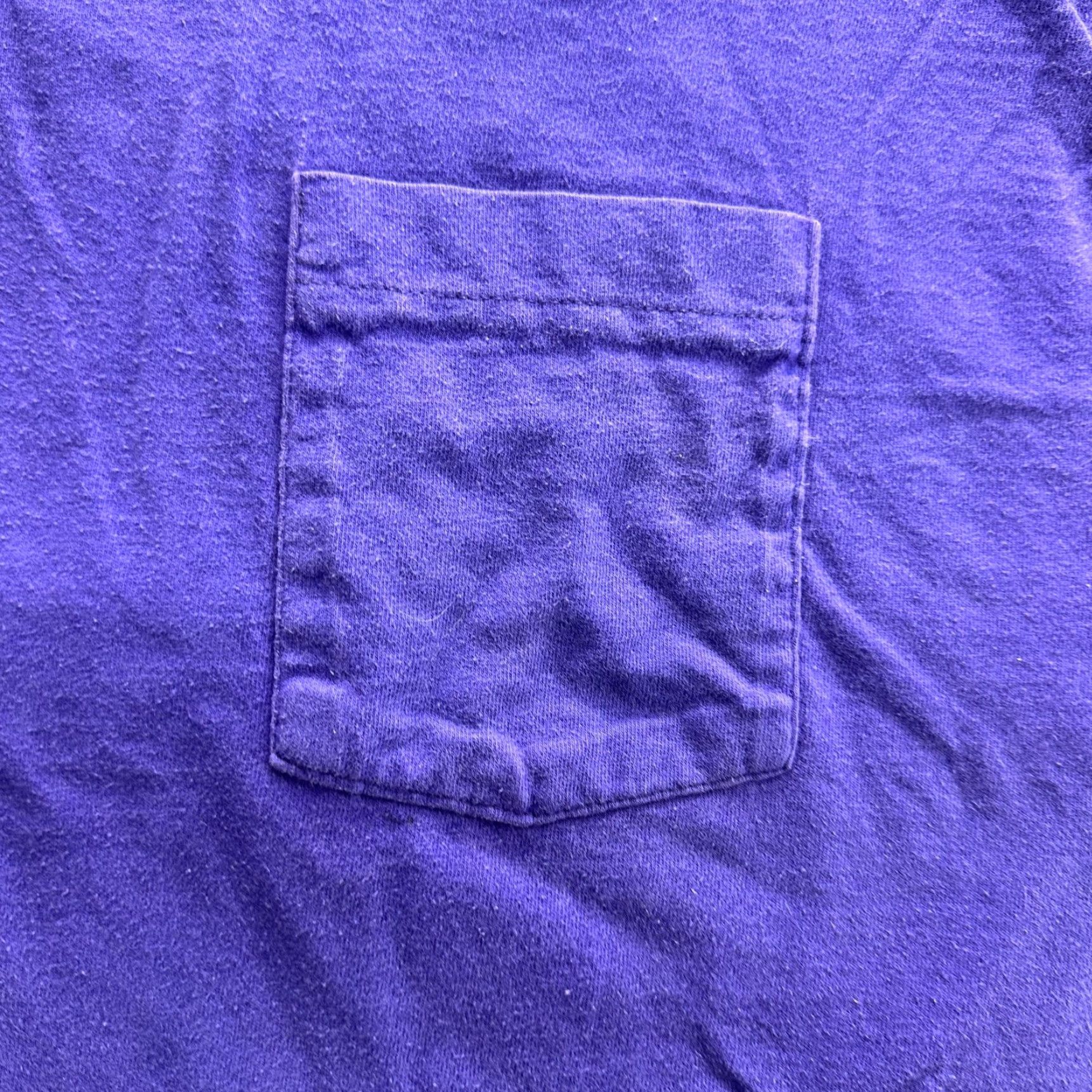 Vintage VINTAGE Honors Shirt Mens Large Purple Pocket Tee Short Sleeve Crew Neck 100% Cotton Made USA Single Stitch Size US L / EU 52-54 / 3 - 2 Thumbnail