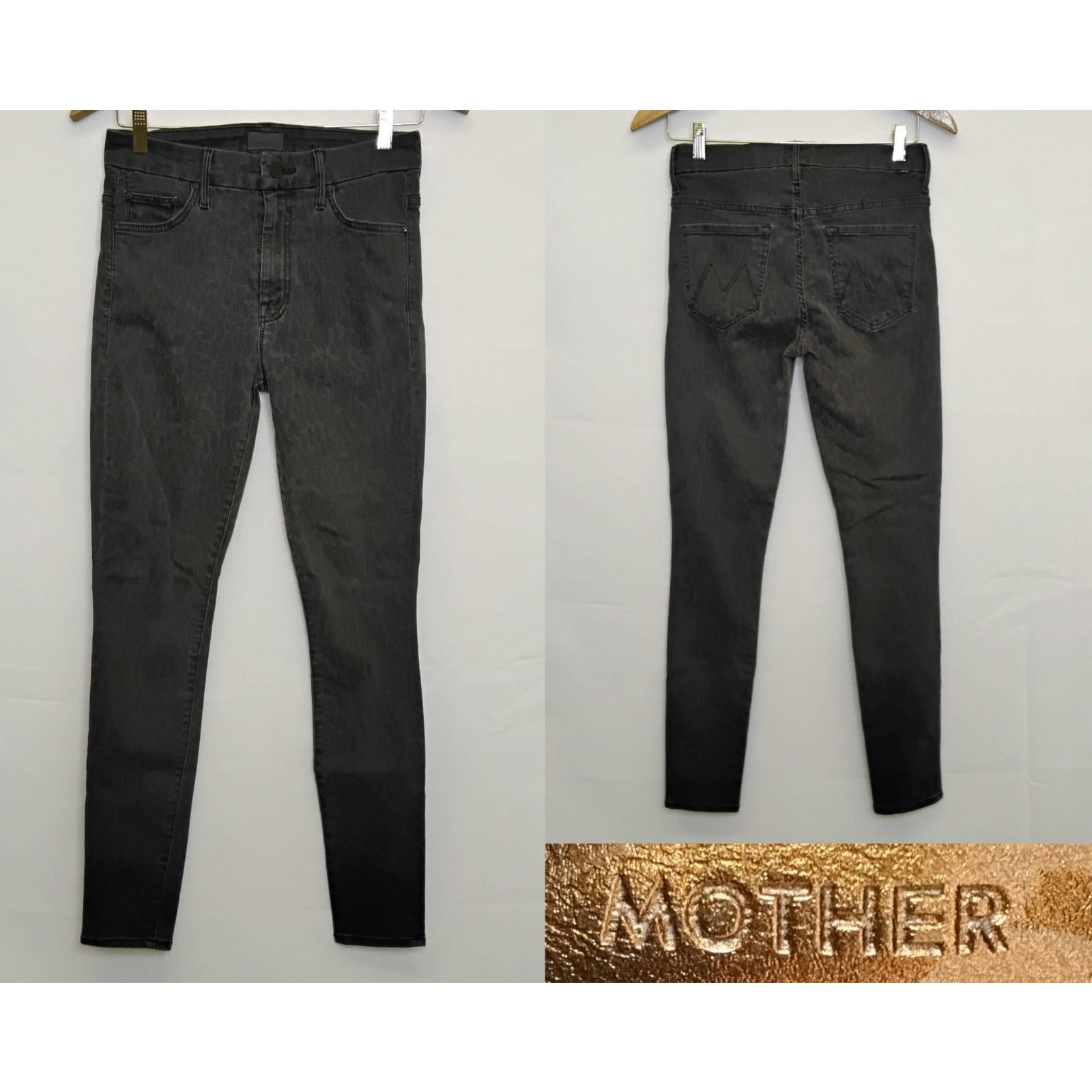 MOTHER Mother High Waist Looker Jean Women's 28 Gray Leopard Print Size 28" / US 6 / IT 42 - 1 Thumbnail