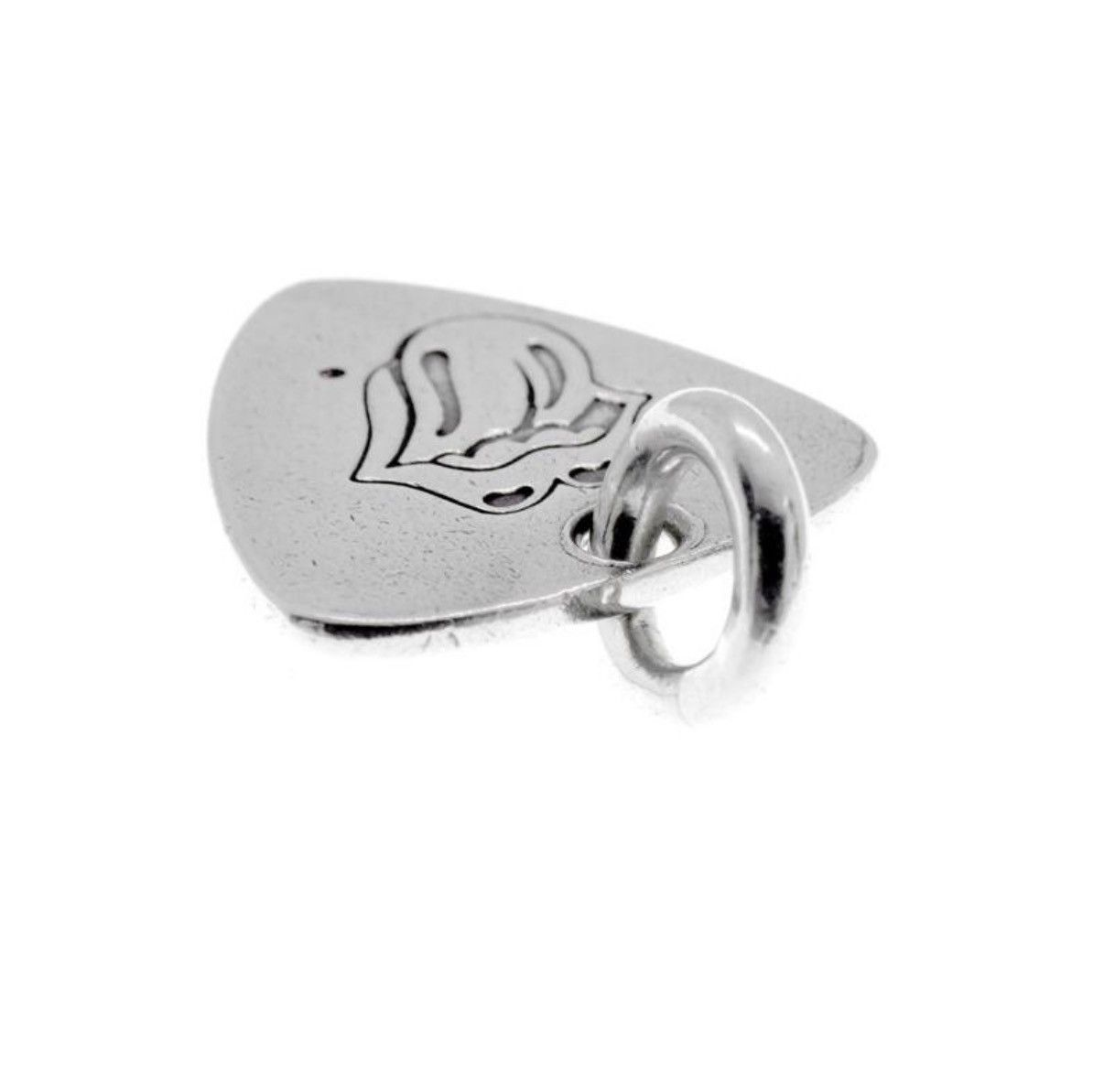 Chrome Hearts stones lip tongue Guitar Pick Necklace Silver