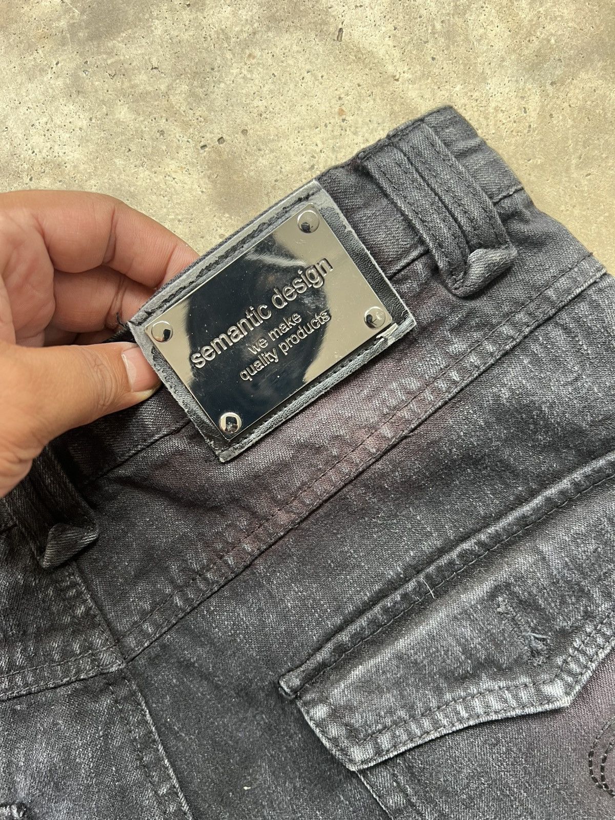 semanticdesign 2000’s Semantic Design Punk Skull Flared Jeans Wax Style Size US 31 - 16 Thumbnail