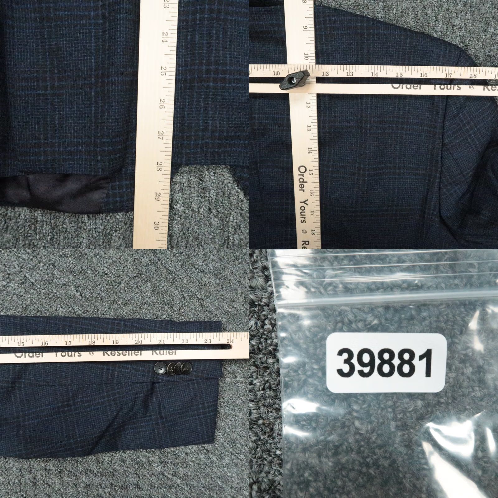 Hugo Boss HUGO BOSS Blazer Mens 38R Blue Glen Plaid Drago Wool 2 Piece Regular Notch Lapel Double-Vented Size 38R - 9 Thumbnail