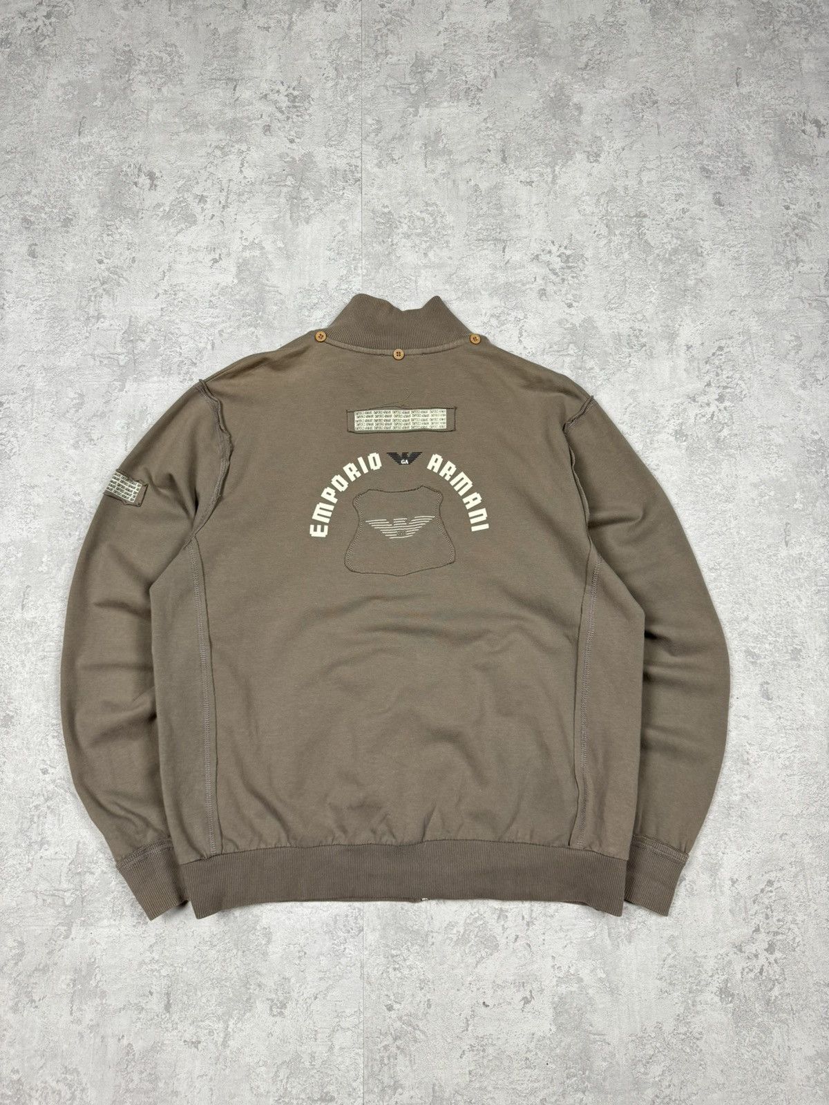 Emporio Armani Emporio Armani Zip Sweatshirt Big Logo Size L Size US L / EU 52-54 / 3 - 7 Thumbnail