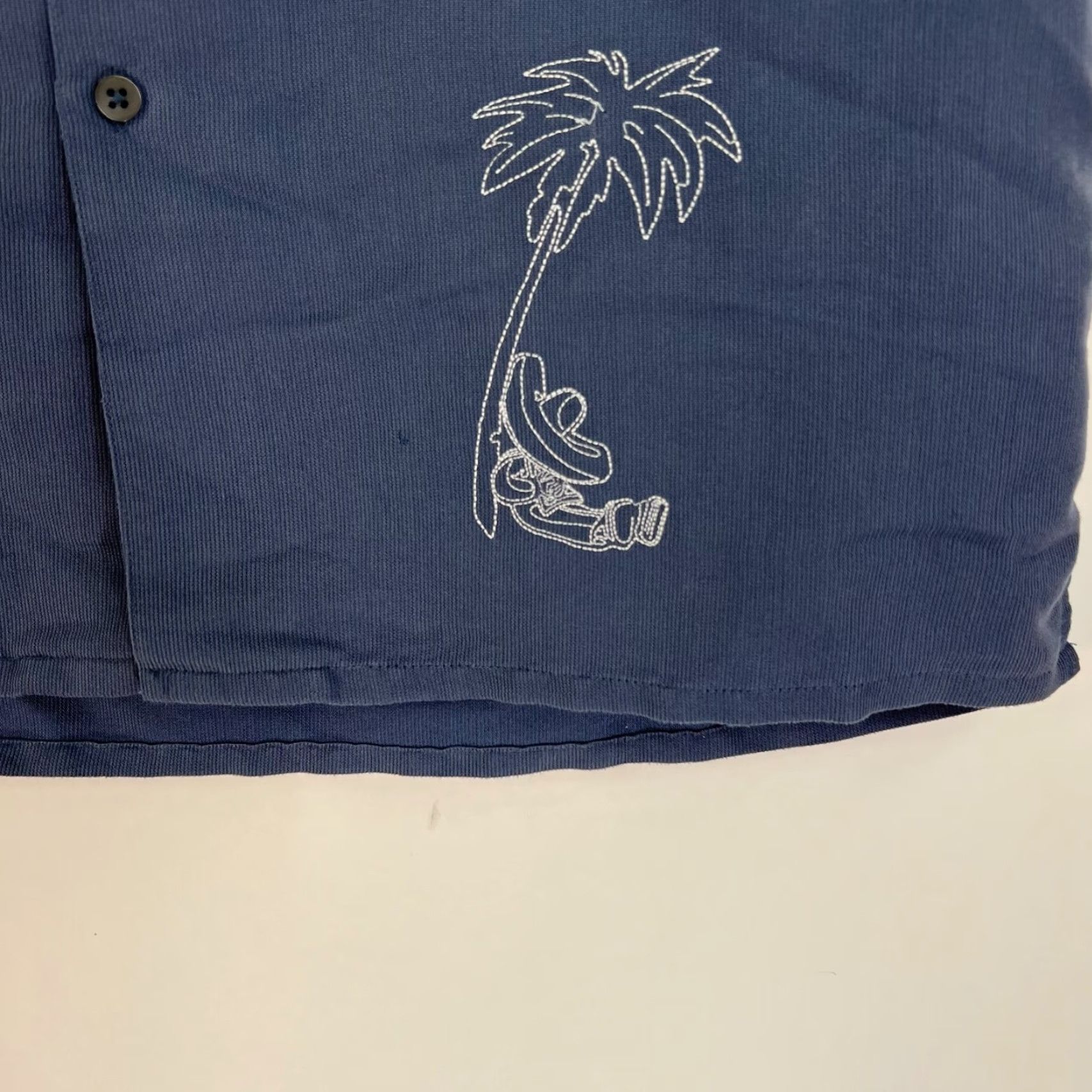 Vintage VINTAGE Cabana Button Up Casual Shirt Mens S Blue Embroidered Palms Sueded Pocket 90s Beach Theme Mens Size S Blue Embroidered Palms Shirt Size US S / EU 44-46 / 1 - 2 Thumbnail