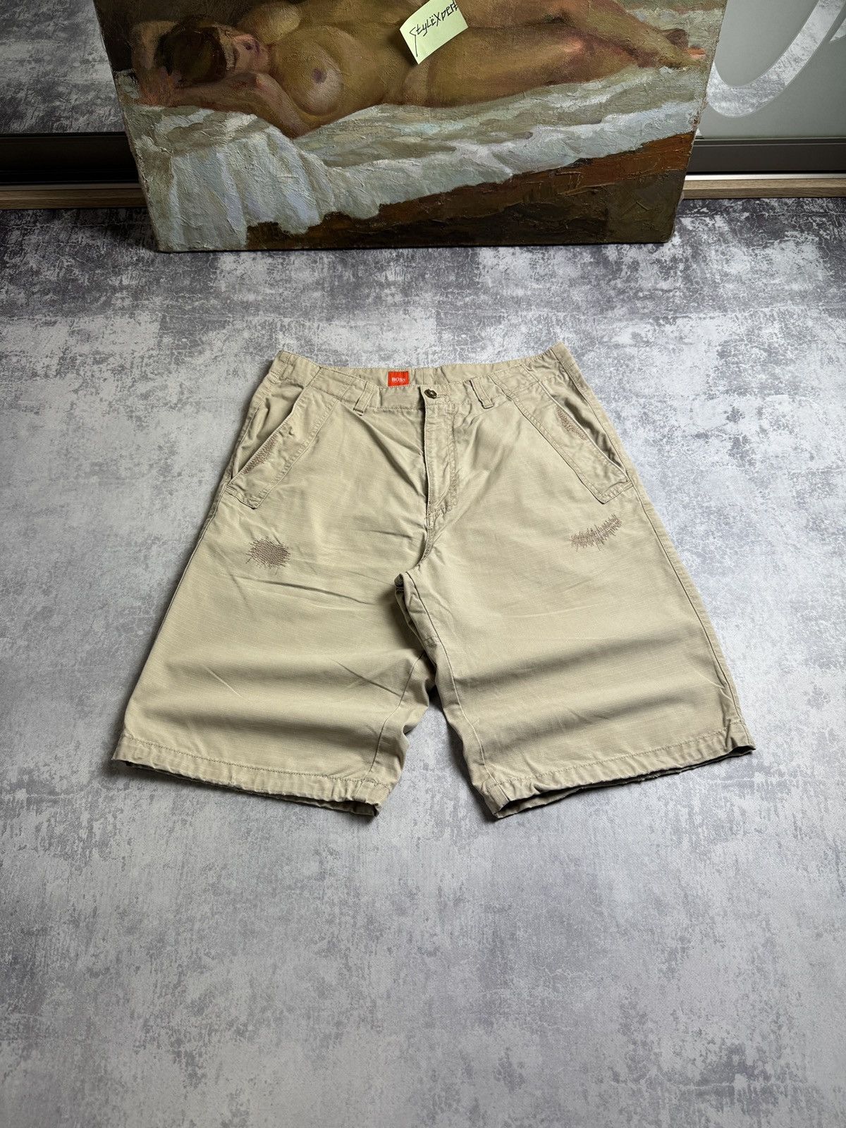 Hugo Boss Hugo Boss Vintage Y2K Camo Baggy Pocket Shorts Jorts 90s Grailed