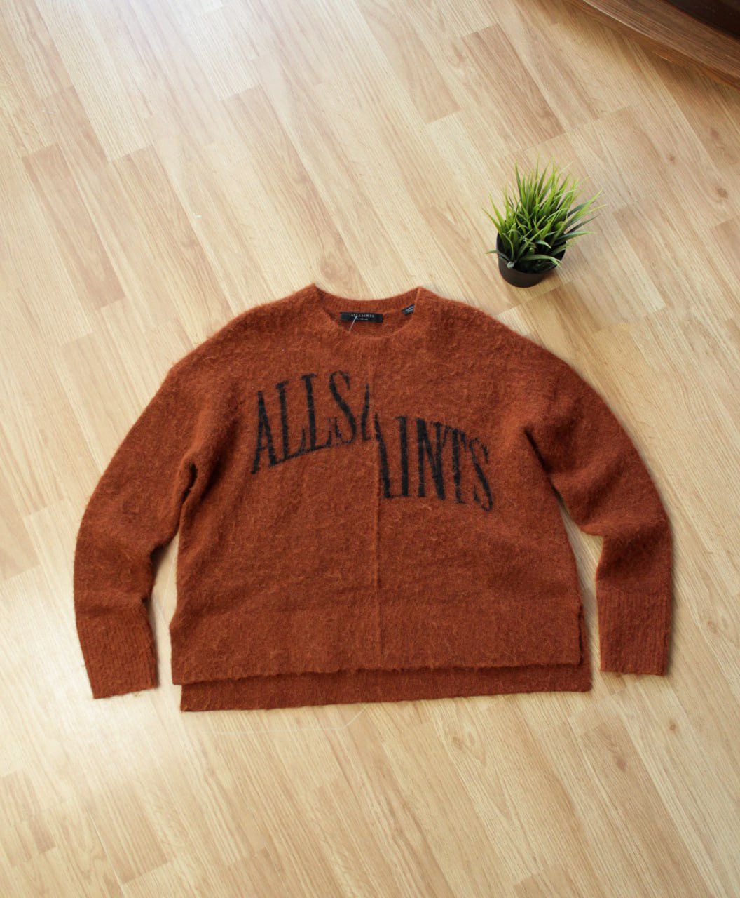 Allsaints × Vintage 🔥 Allsaints Alpaca Wool Blend Split Crew Logo Jumper Sweater Size XS / US 0-2 / IT 36-38 - 5 Thumbnail