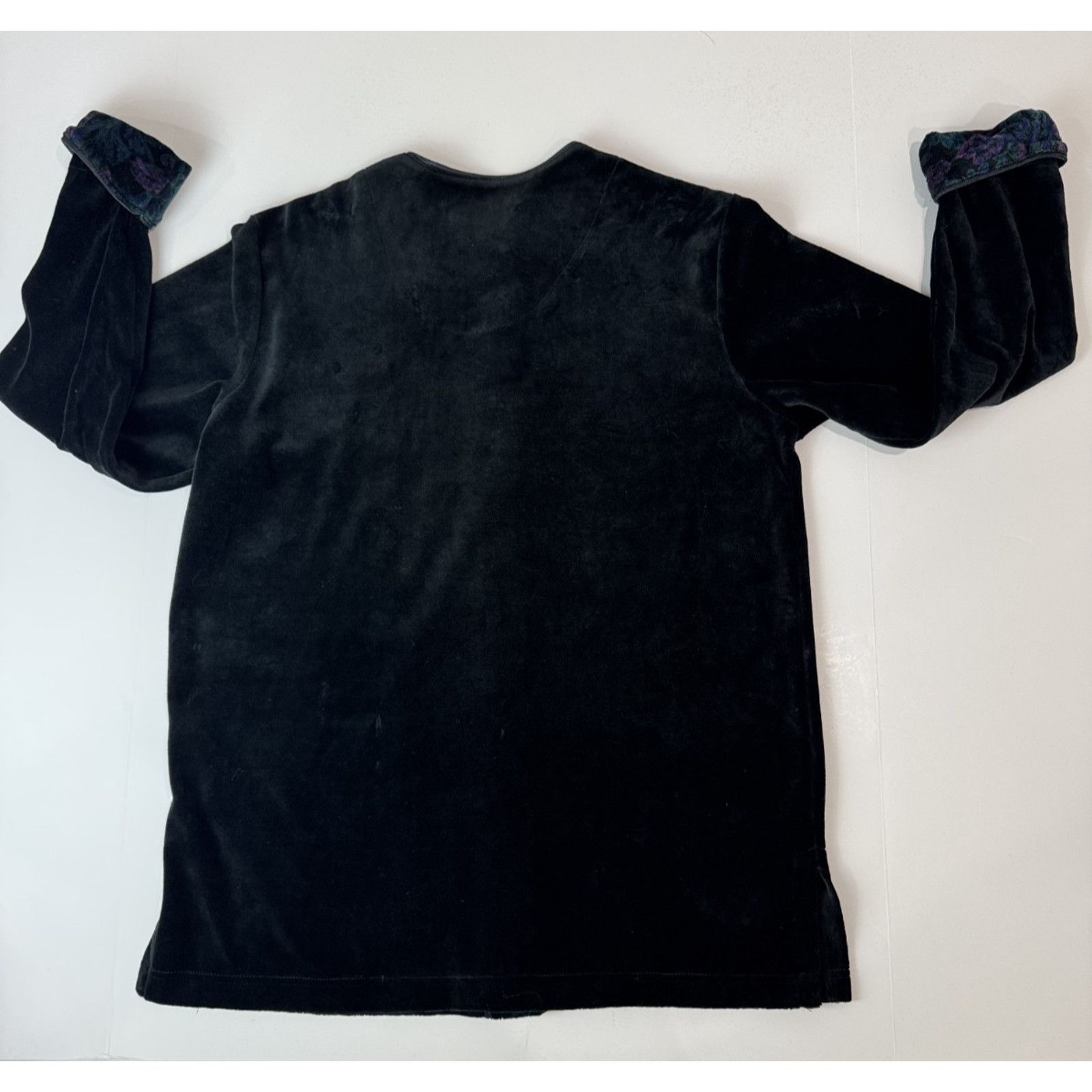Other Vintage Talbots Black Velvet Floral Velvet Jacket 90s Small Size S / US 4 / IT 40 - 3 Thumbnail