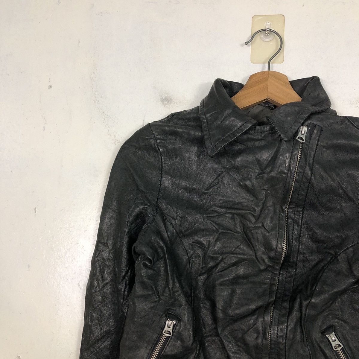 Japanese Brand 📌Cropped Biker Leather Jacket Rose Bud Bondage Size US M / EU 48-50 / 2 - 9 Thumbnail