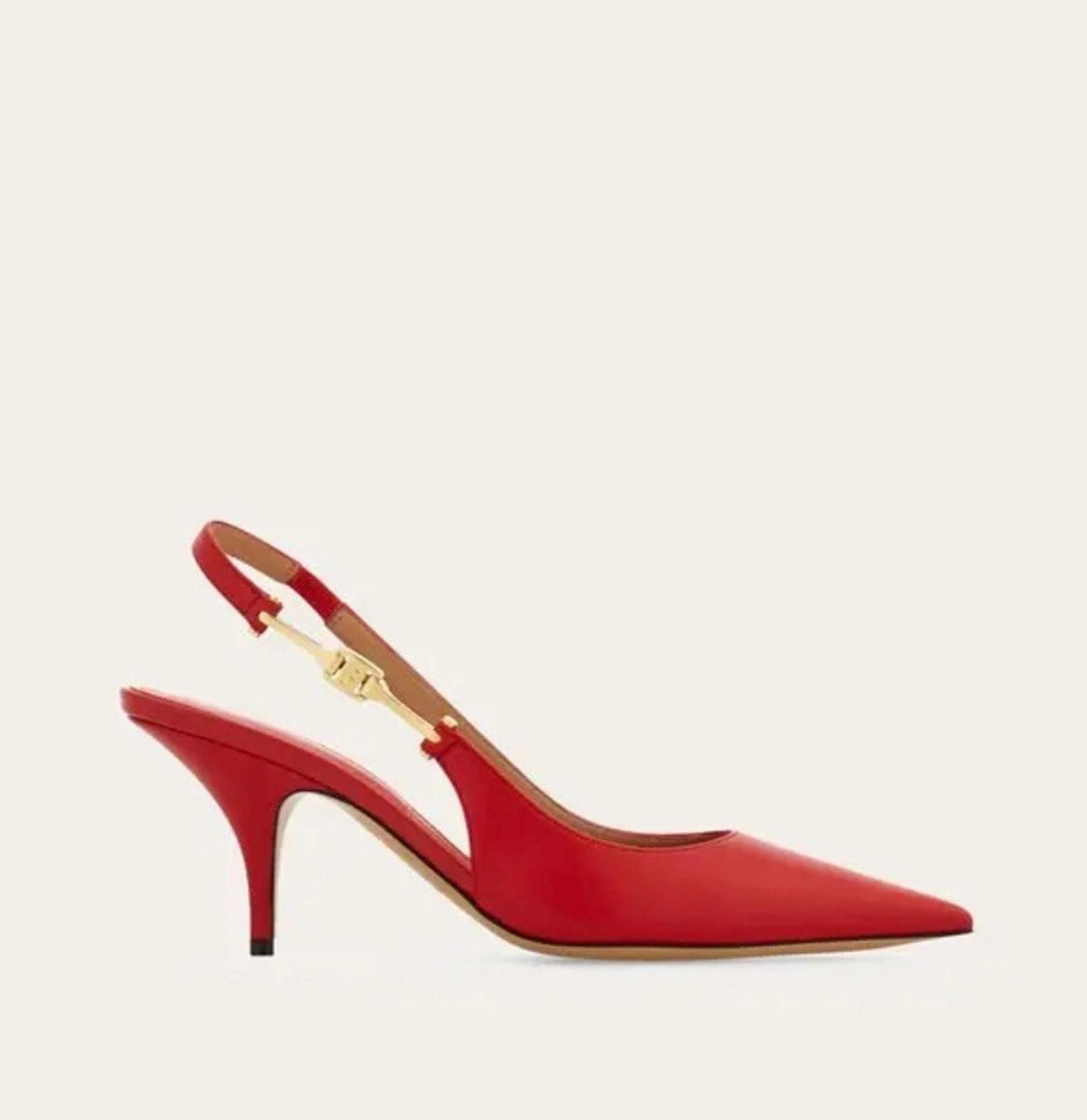 Salvatore Ferragamo Ferragamo F Buckle Slingback Pumps Size US 4.5 / IT 34.5 - 1 Thumbnail