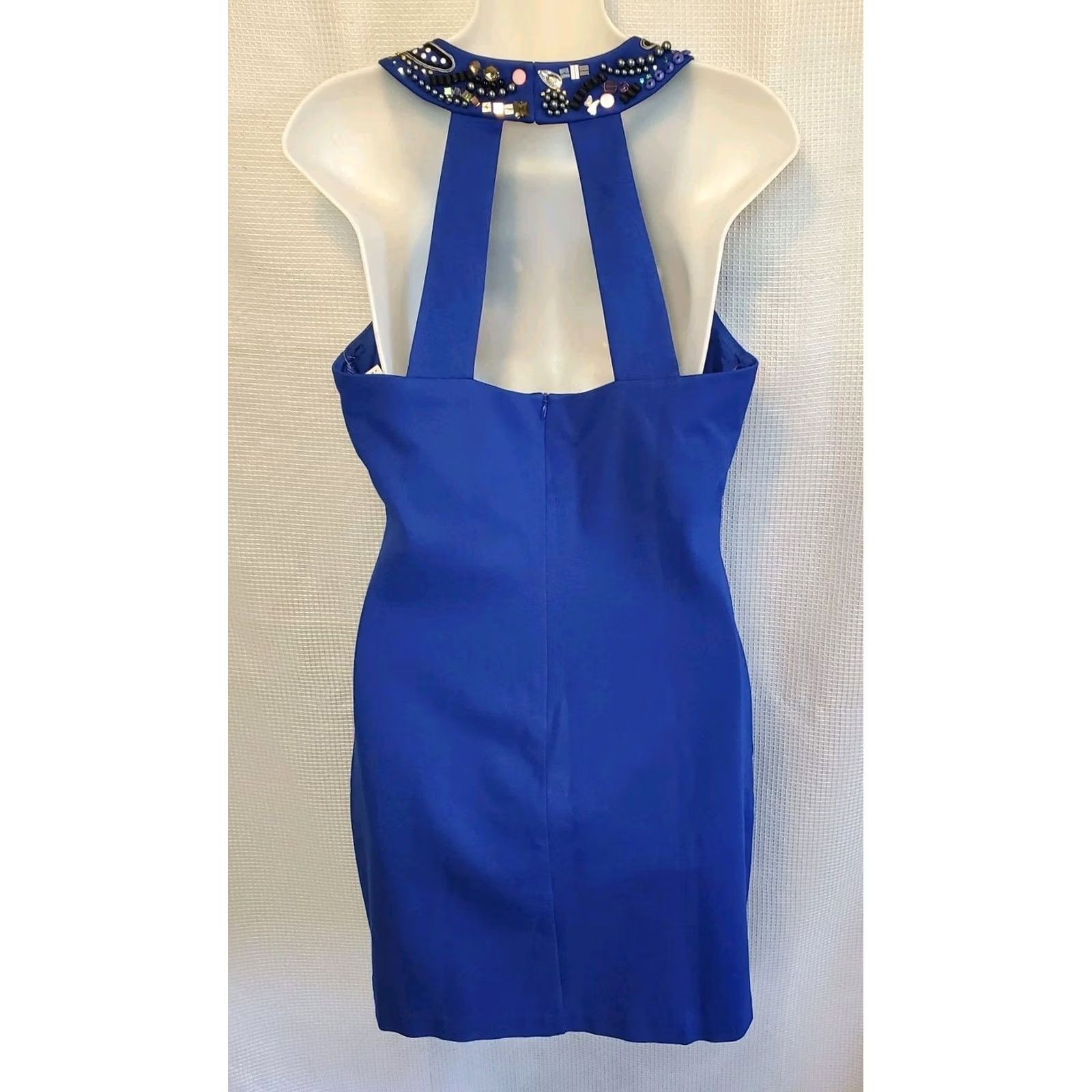 Trina Turk Trina Turk Mini Dress Size 8 Royal Blue Beaded Embellished Evening MSRP 48 Size M / US 6-8 / IT 42-44 - 4 Thumbnail