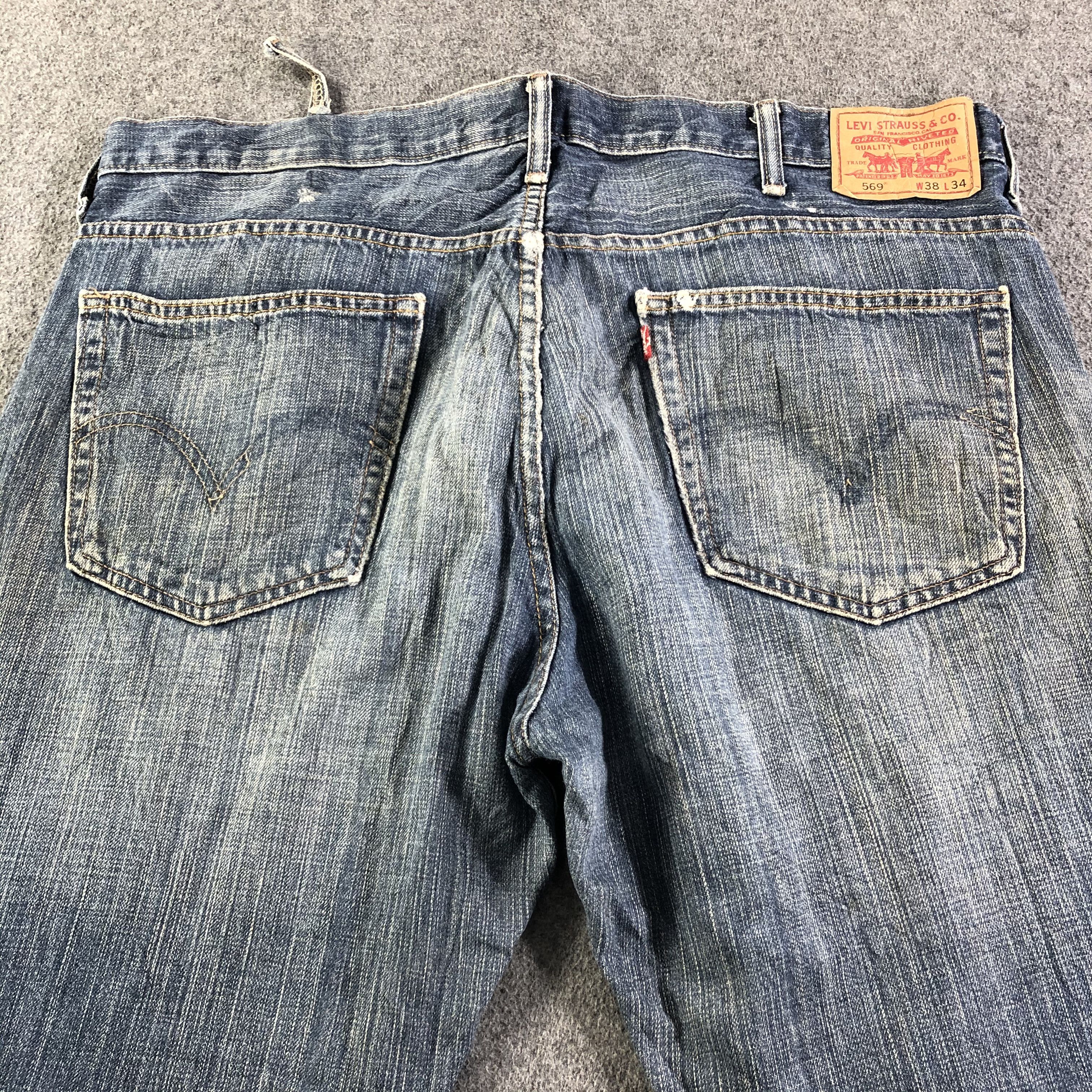 Levi's Vintage Blue Wash Levis 569 Jeans-J3122 Size US 42 / EU 58 - 4 Thumbnail