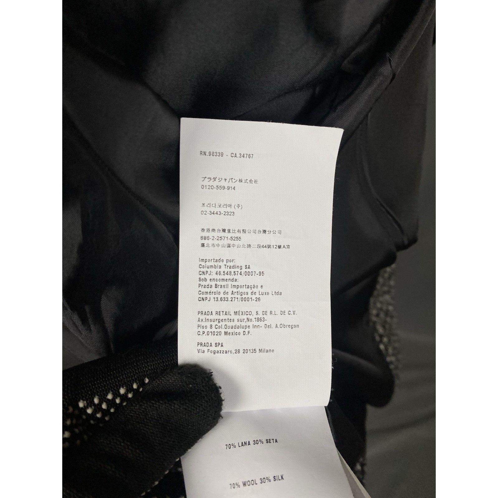Prada Prada Women's Black Wool Silk Checked Blazer Jacket Size 40 Size S / US 4 / IT 40 - 11 Thumbnail