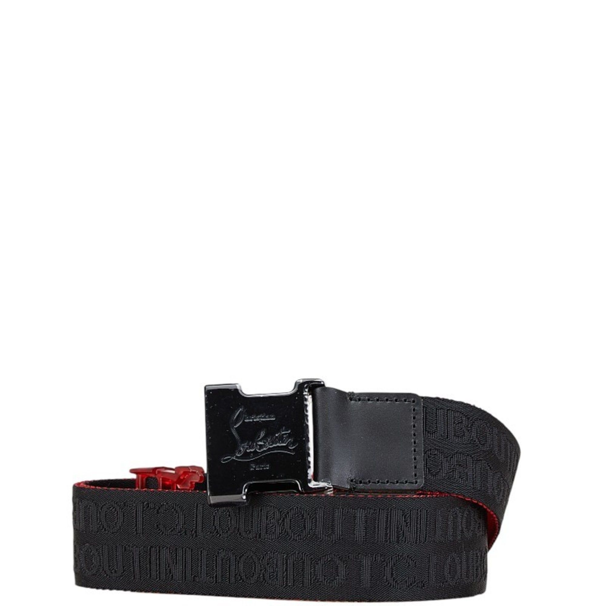 Christian Louboutin Christian Louboutin LOUBICLIC Belt Black Red Nylon Men's Size ONE SIZE - 1 Thumbnail