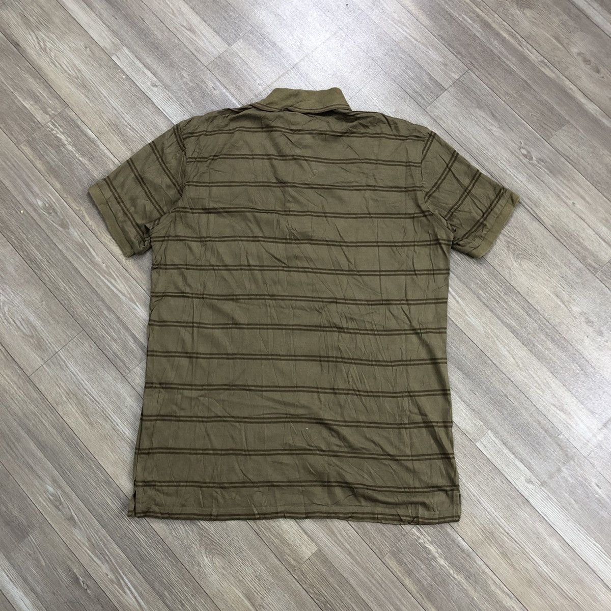 Burberry × Designer × Vintage Vintage Burberry London Striped Olive Green Polo Shirt Size US M / EU 48-50 / 2 - 9 Thumbnail