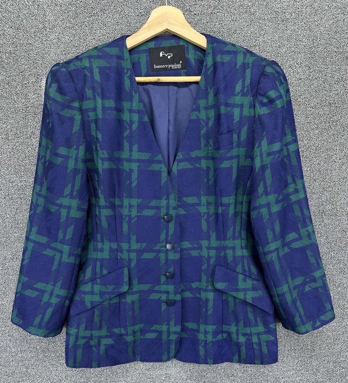Paoloni Vintage Franca v. Paoloni Shadow Plaids Blazer Coat Jacket Size M / US 6-8 / IT 42-44 - 1 Thumbnail