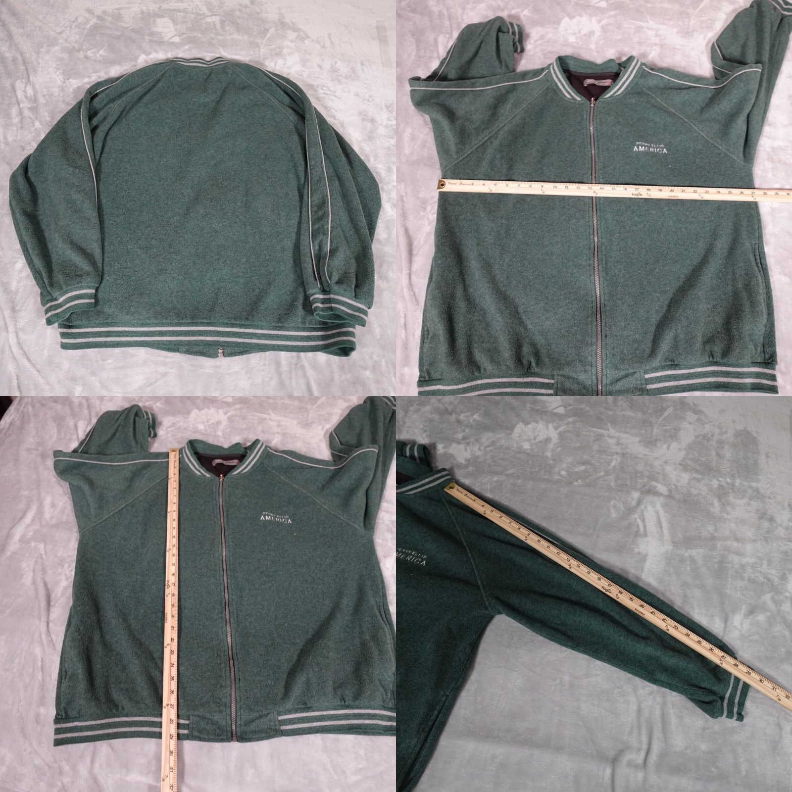 Perry Ellis VINTAGE Perry Ellis America Active Bomber Jacket Men 2XL Green Full Zip 90s Embroidered Logo Mid-Length Size US XXL / EU 58 / 5 - 8 Thumbnail