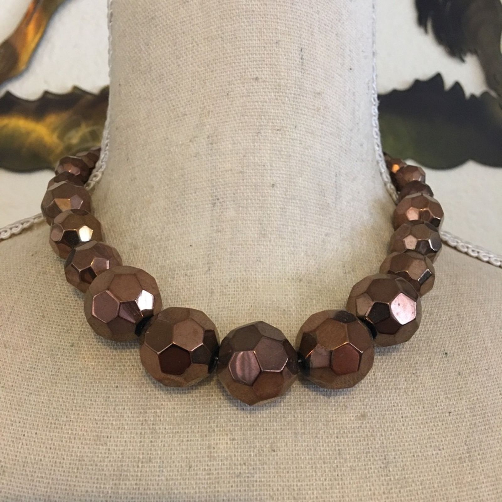 Jewelry Faceted graduated copper glass bead necklace Size ONE SIZE - 1 Thumbnail