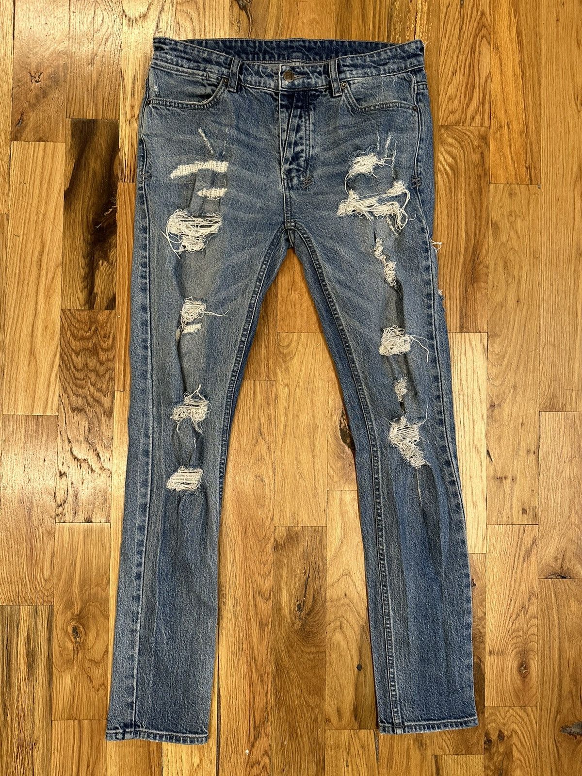 Ksubi Ksubi Distressed Dark Blue Denim Jeans Size 32 Size US 32 / EU 48 - 1 Thumbnail