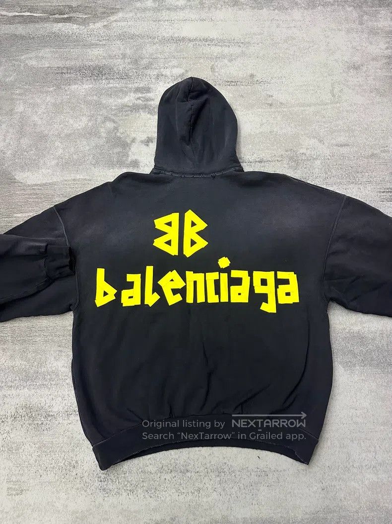 Balenciaga Balenciaga Black Distressed Tape Hoodie Size US S / EU 44-46 / 1 - 3 Thumbnail