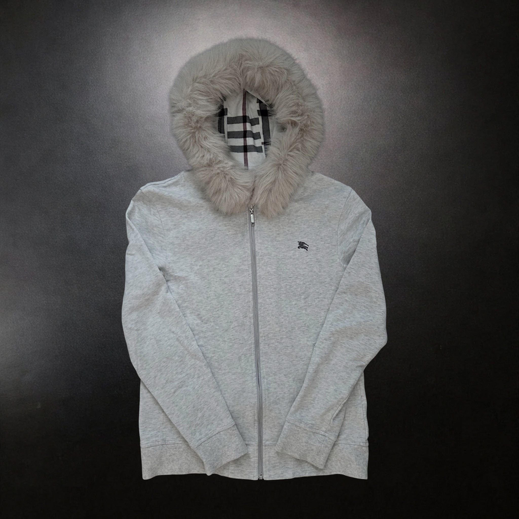 Black Label × Burberry Burberry Black Label Fur Hoodie 00s | Grailed