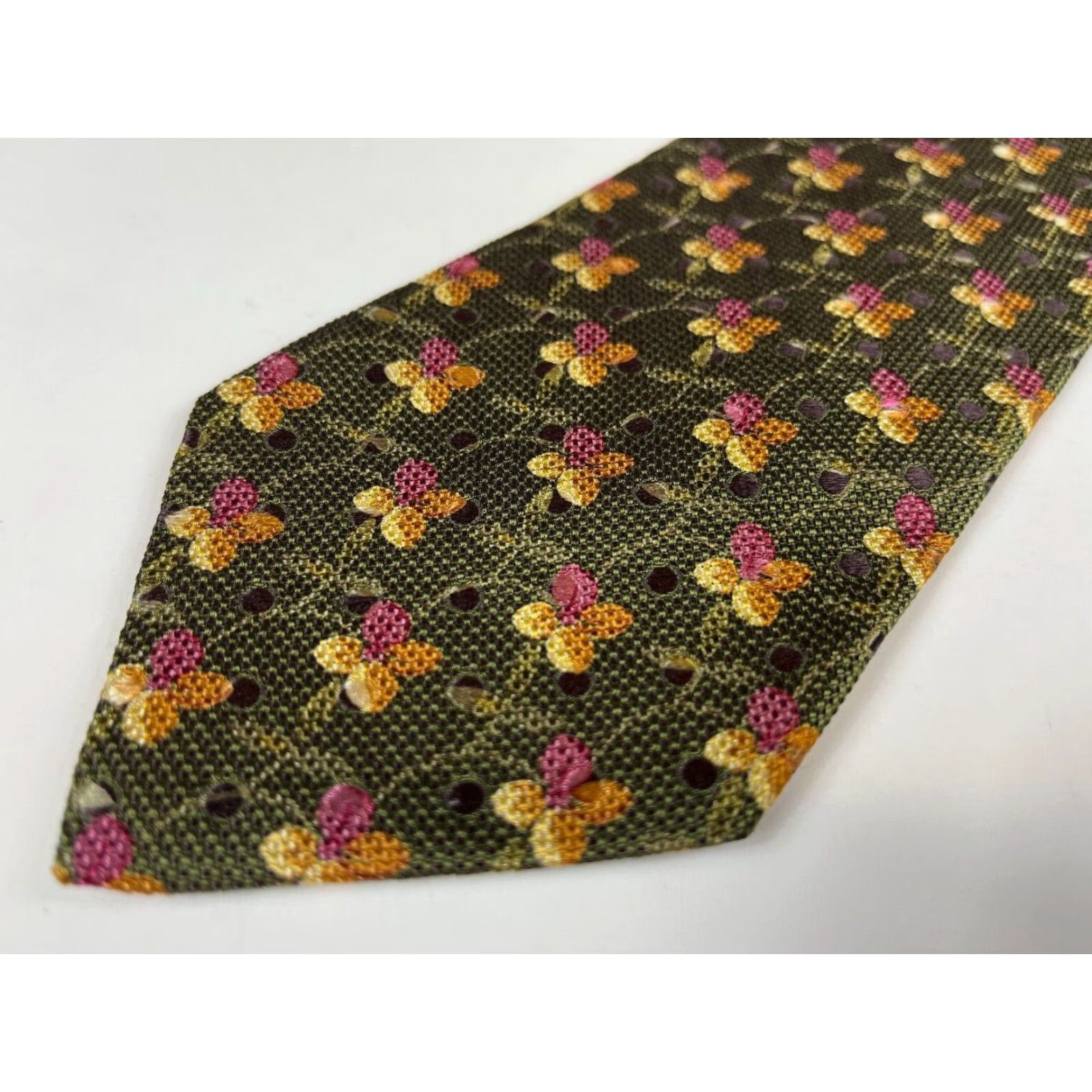 Ermenegildo Zegna VINTAGE Ermenegildo Zegna Men's Luxury Silk Tie Floral Made in Italy Size ONE SIZE - 5 Thumbnail
