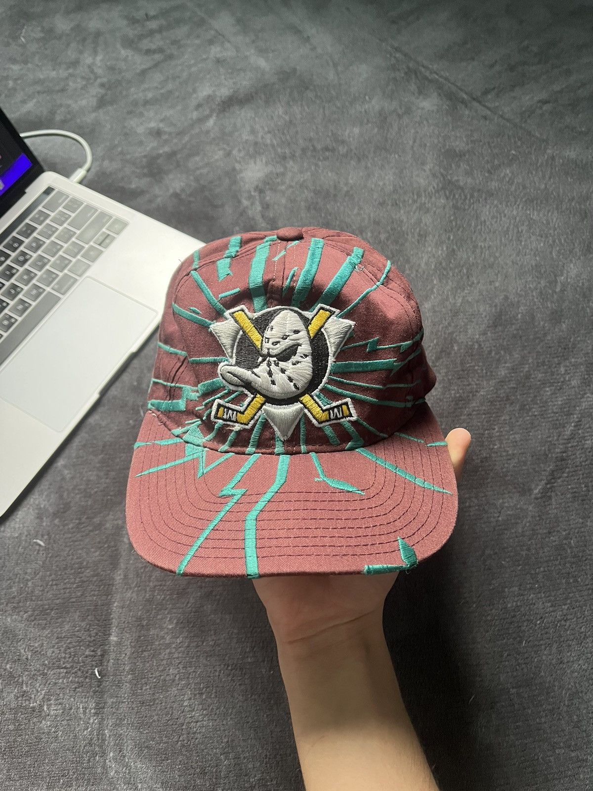 image of Nhl x Starter Anaheim Mighty Ducks Starter Collision Snapback in Purple, Men's