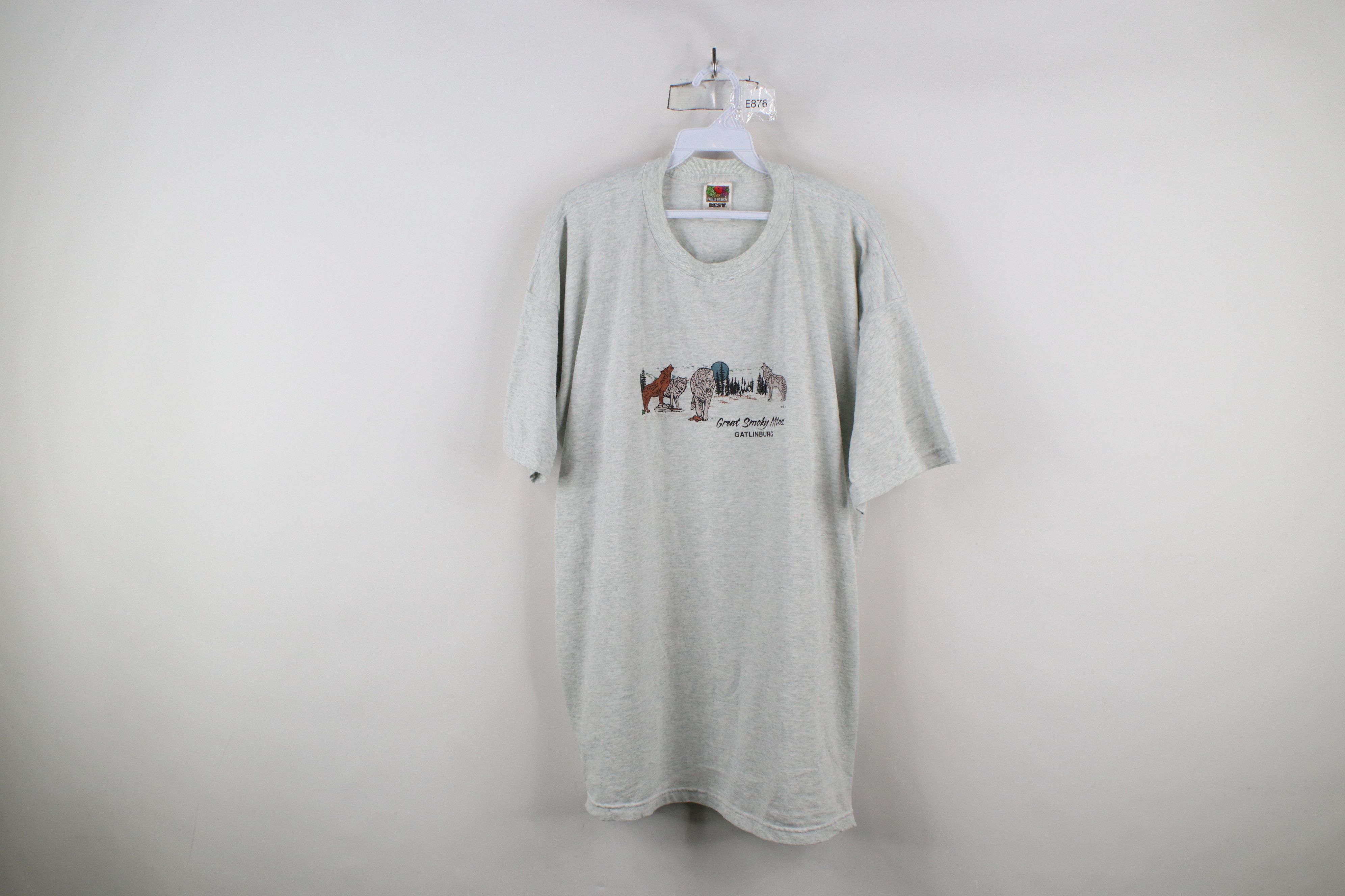 Vintage Vintage 90s Streetwear Great Smoky Mountains Wolf T-Shirt Size US XXL / EU 58 / 5 - 1 Thumbnail