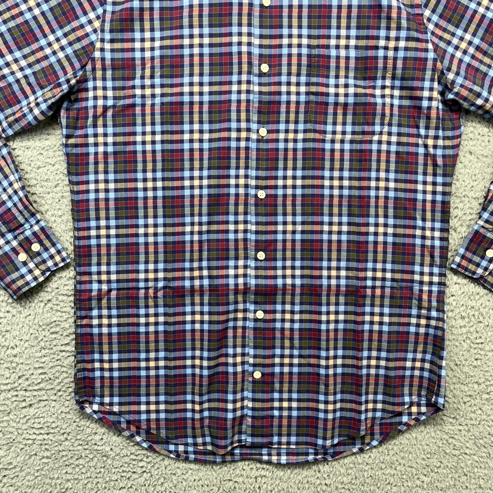 Peter Millar VINTAGE Peter Millar Shirt Mens Medium Blue Pastel Grid Check Carlow Crown Lite Sport Size US M / EU 48-50 / 2 - 5 Thumbnail