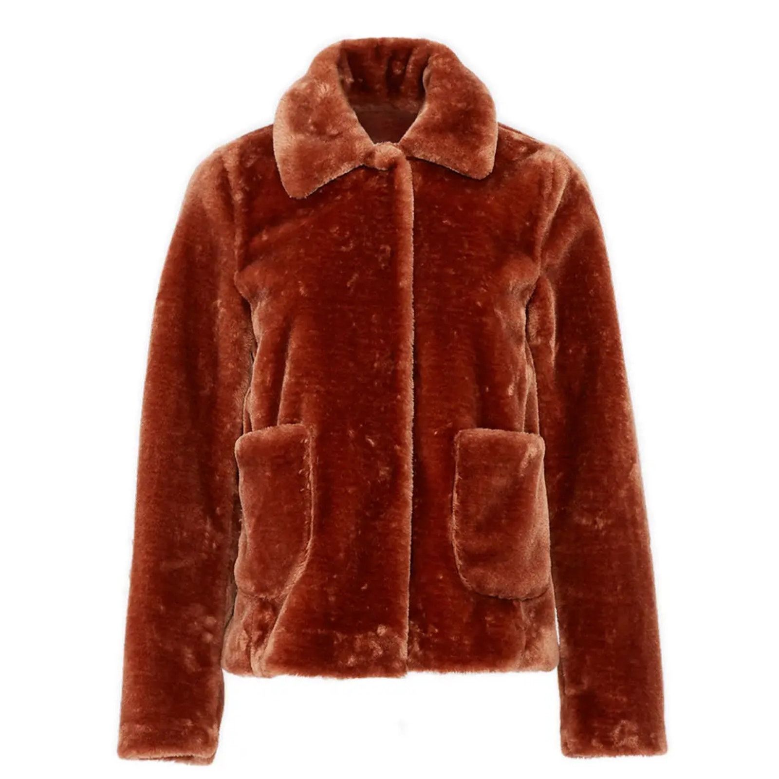 Rebecca Taylor La Vie Spice Faux Fur Jacket in Brown, Women's (Size XS)