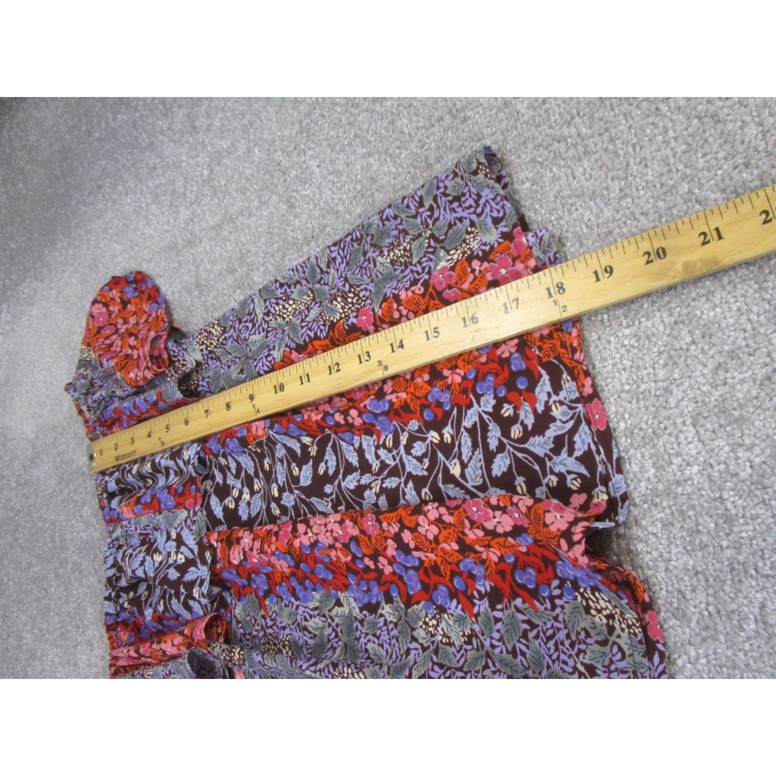 Vintage Maeve Shirt Womens Small Burgundy Red Floral Blouse Size S / US 4 / IT 40 - 4 Thumbnail