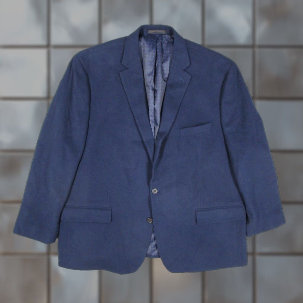 Ralph Lauren Lauren Ralph Lauren Blazer Mens 50 Regular Blue Wool Silk Cashmere Sport Coat Classic Preppy Size 50R - 1 Thumbnail