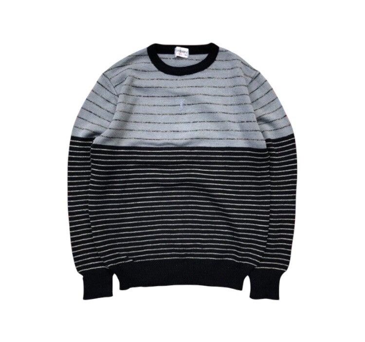 Yves Saint Laurent Vintage Yves Saint Laurent TwonTone Striped Knitwear Size US M / EU 48-50 / 2 - 1 Thumbnail
