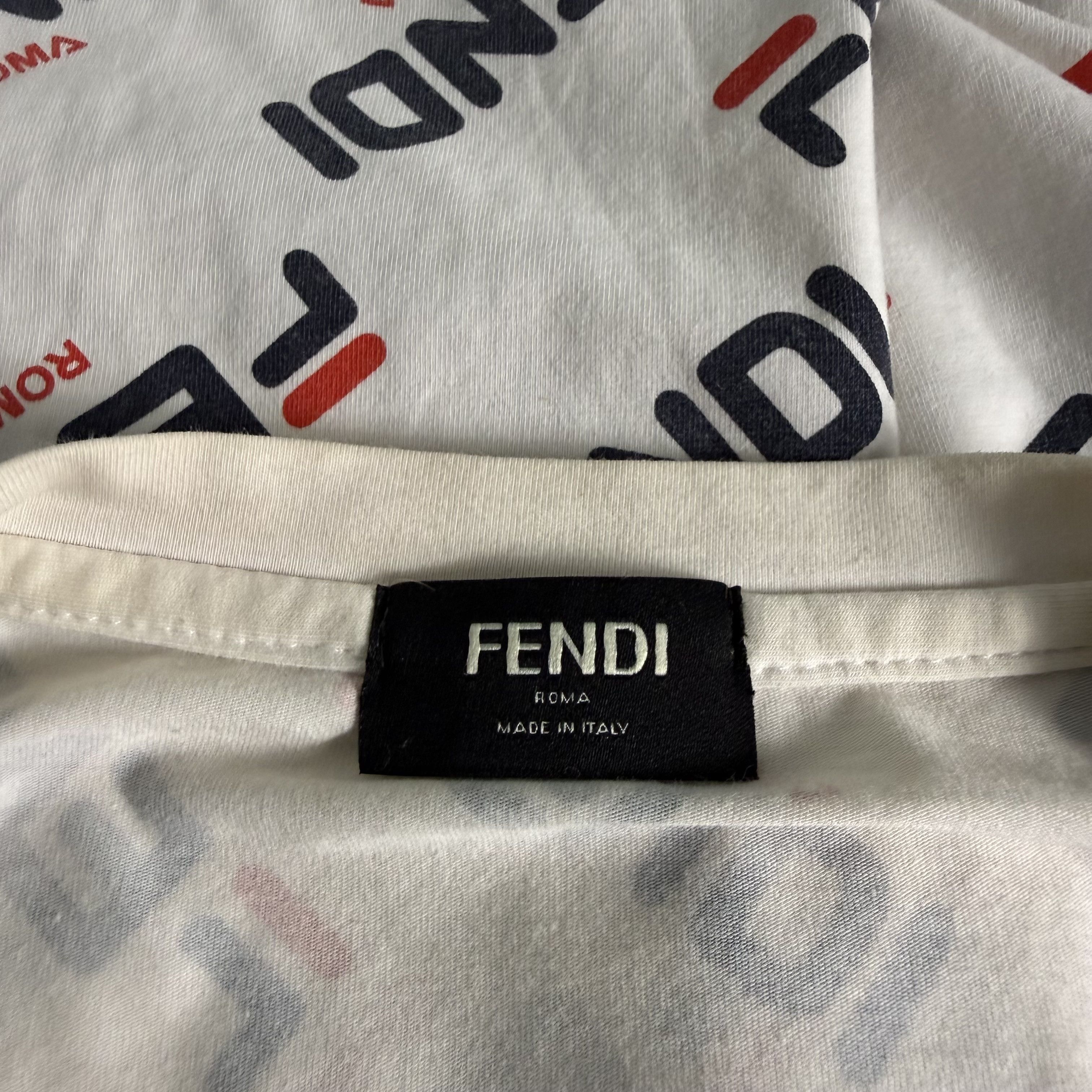 Fendi 🔥RARE🔥Fendi x Fila Mania Logo Allprint T-shirt Size US M / EU 48-50 / 2 - 6 Thumbnail