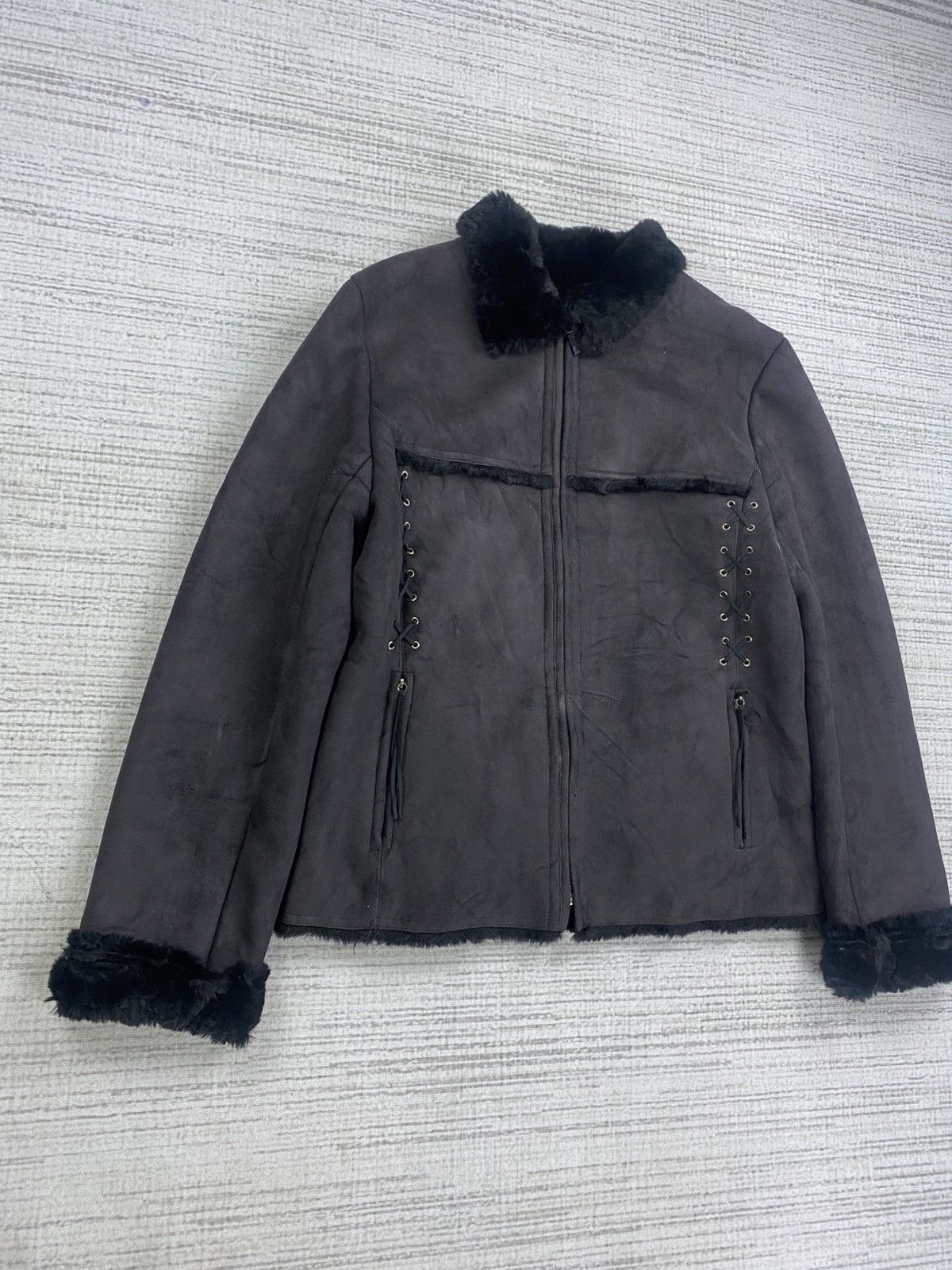 Sonia Rykiel Vintage Sonia Rykiel Suede Leather Lining Faux Fur Jacket Size US S / EU 44-46 / 1 - 3 Thumbnail
