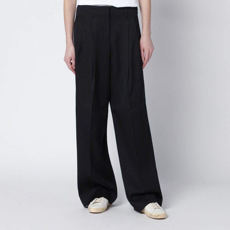 Golden Goose Golden Goose Wide Black Wool Trousers Size 30" / US 8 / IT 44 - 1 Thumbnail