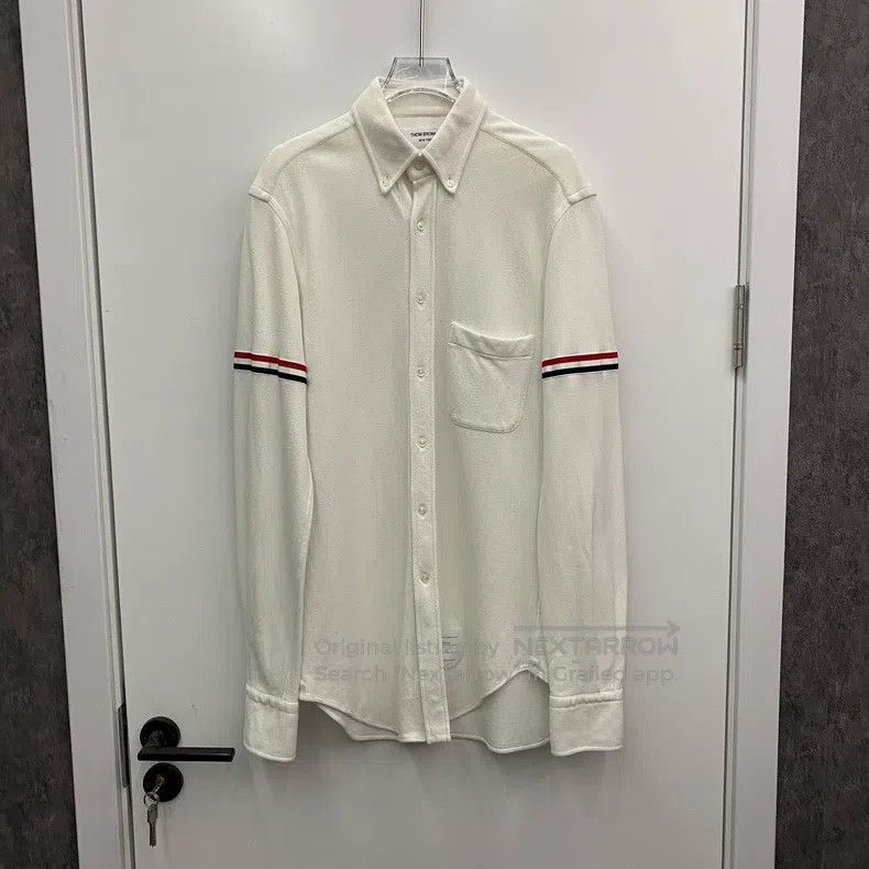Thom Browne Thom Browne Waffle Double Sleeve Logo Shirt Size US M / EU 48-50 / 2 - 1 Thumbnail