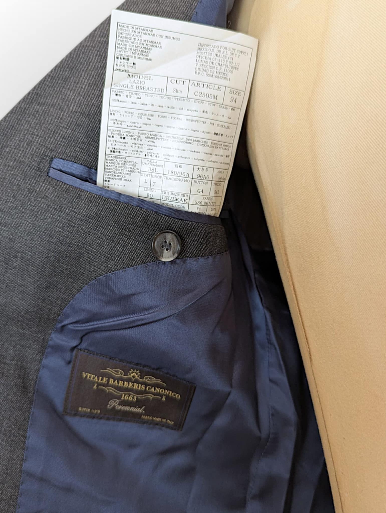 Suitsupply Suitsupply Lazio Brescia 94 Grey Suit canali corneliani pini Size 50L - 7 Thumbnail