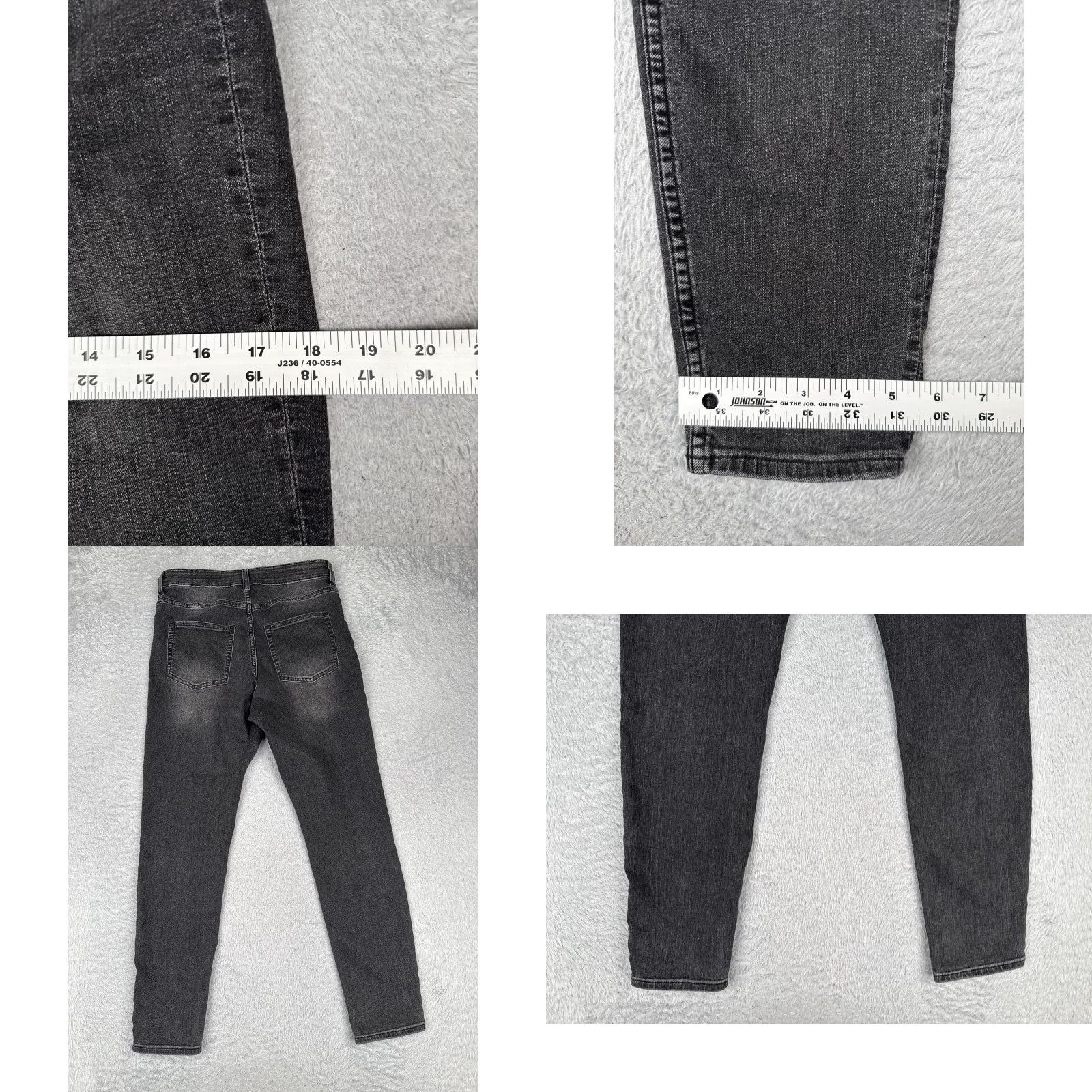 H&M H&M Jeans Women 10 Gray Skinny Slim Fit Mid Rise Charcoal Wash Denim 28x28 Jeans Womens Slim 90s City Pant Size 32" / US 10 / IT 46 - 9 Thumbnail